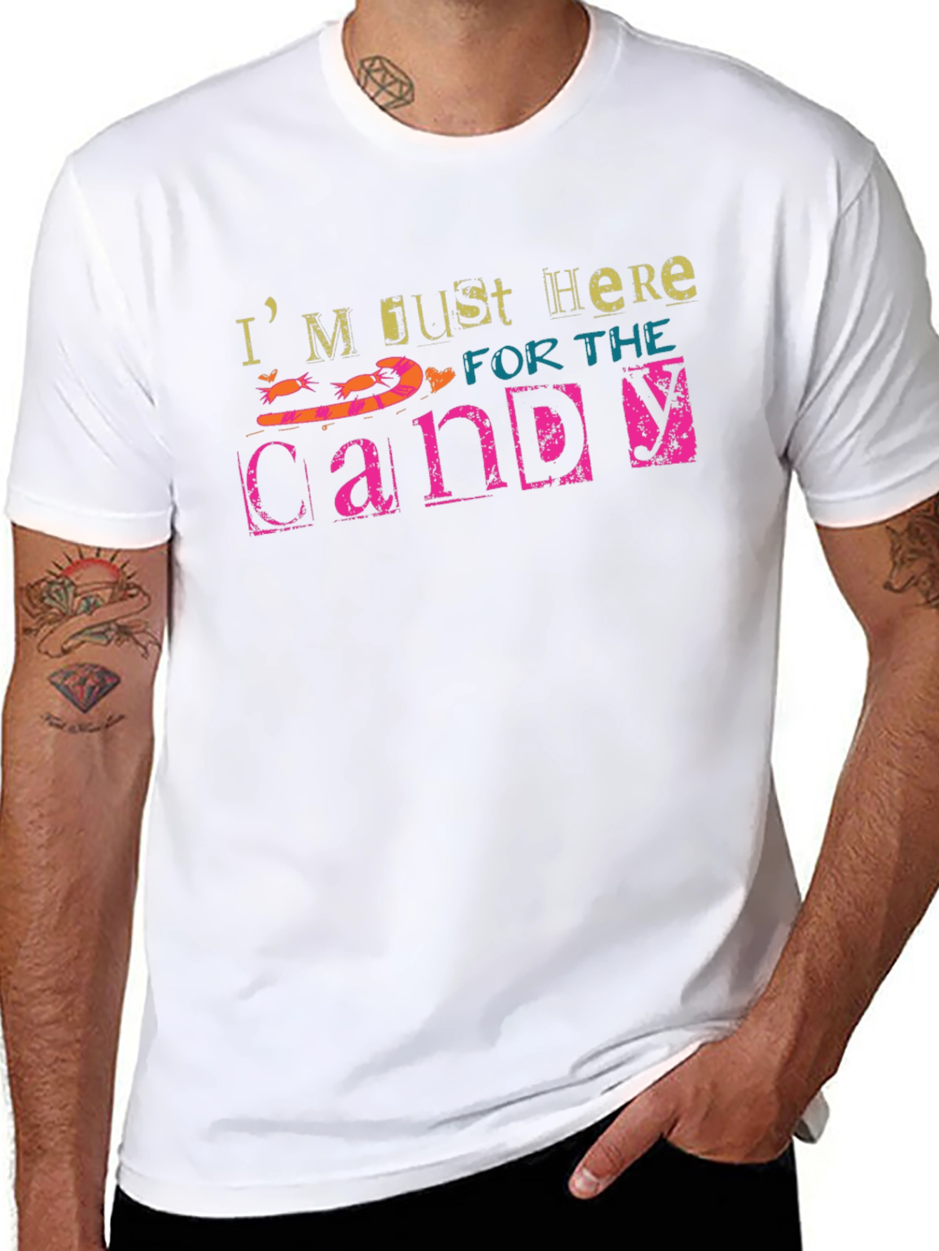 Just Here for the Candy Black T-Shirt