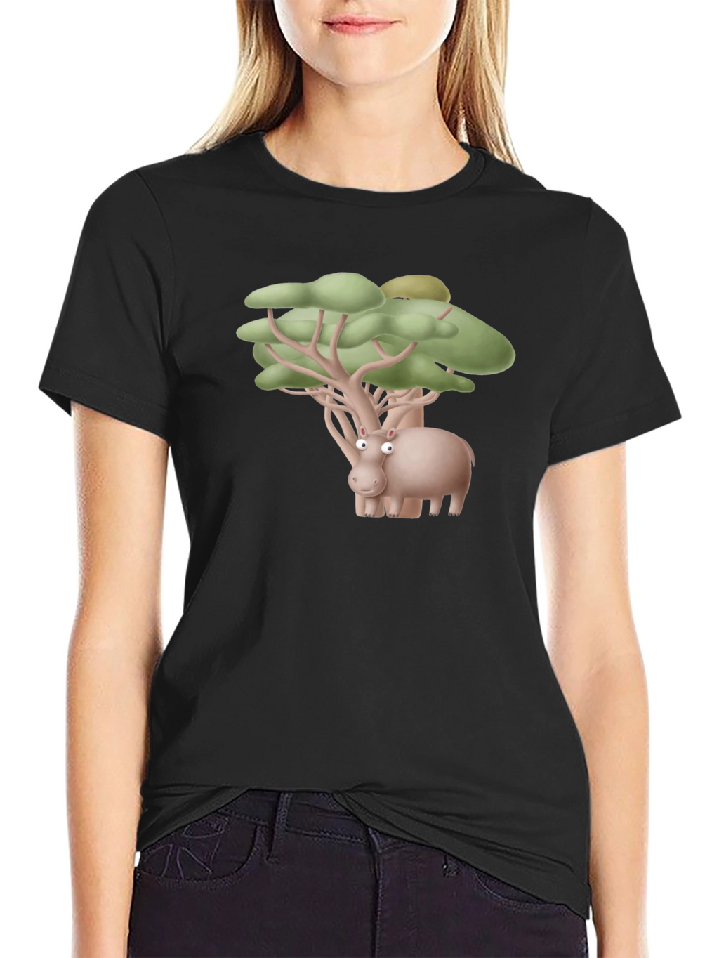 Hippo Tree Humor Tee