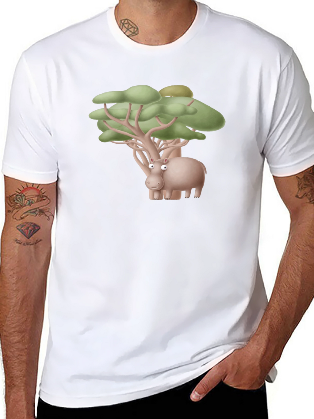 Hippo Tree Humor Tee