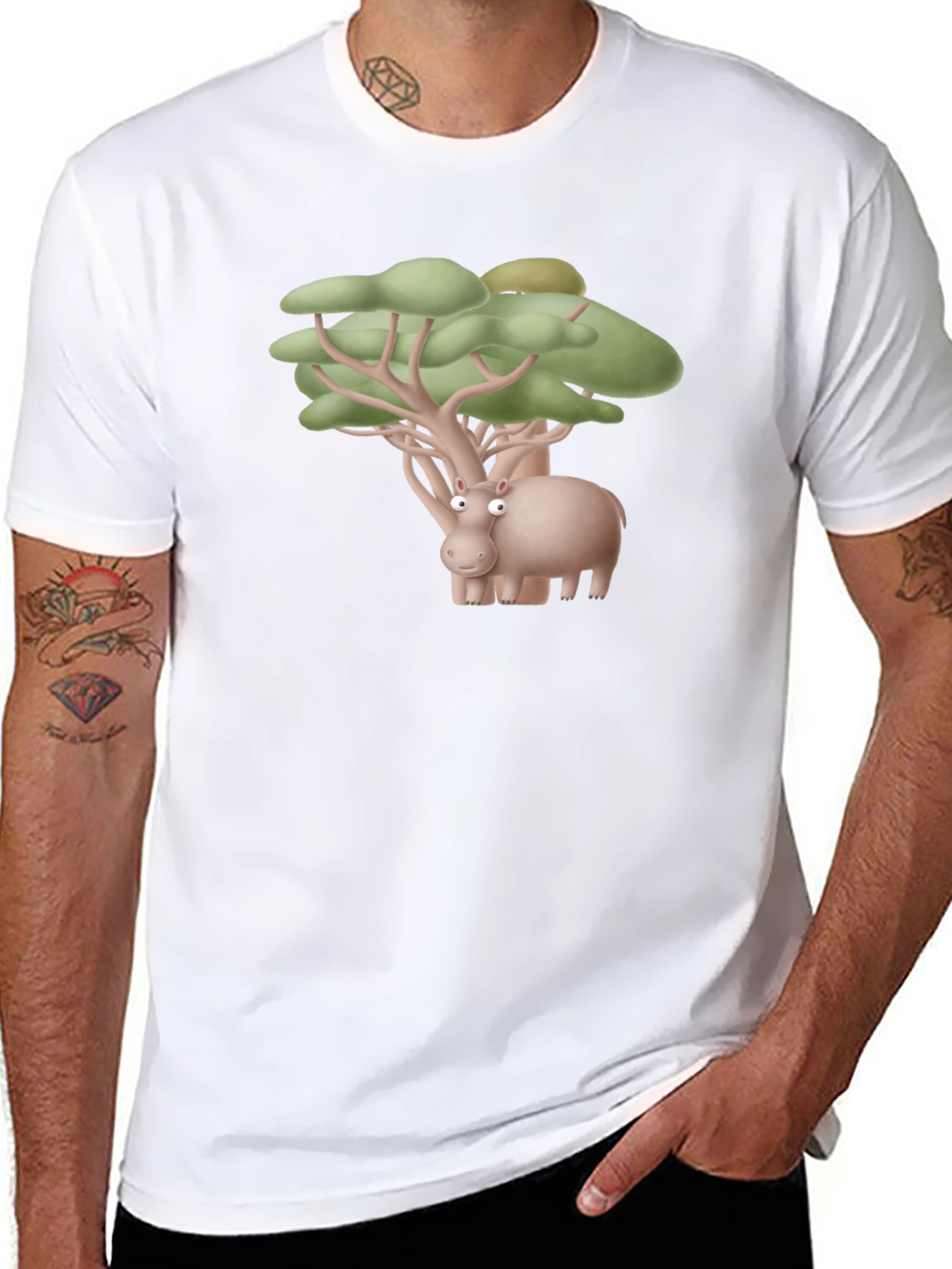 Hippo Tree Humor Tee