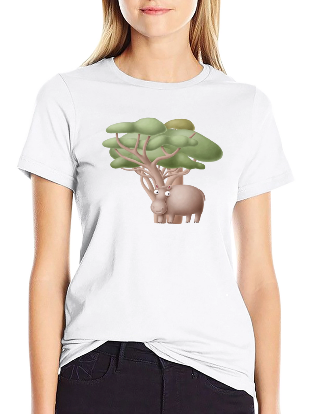 Hippo Tree Humor Tee