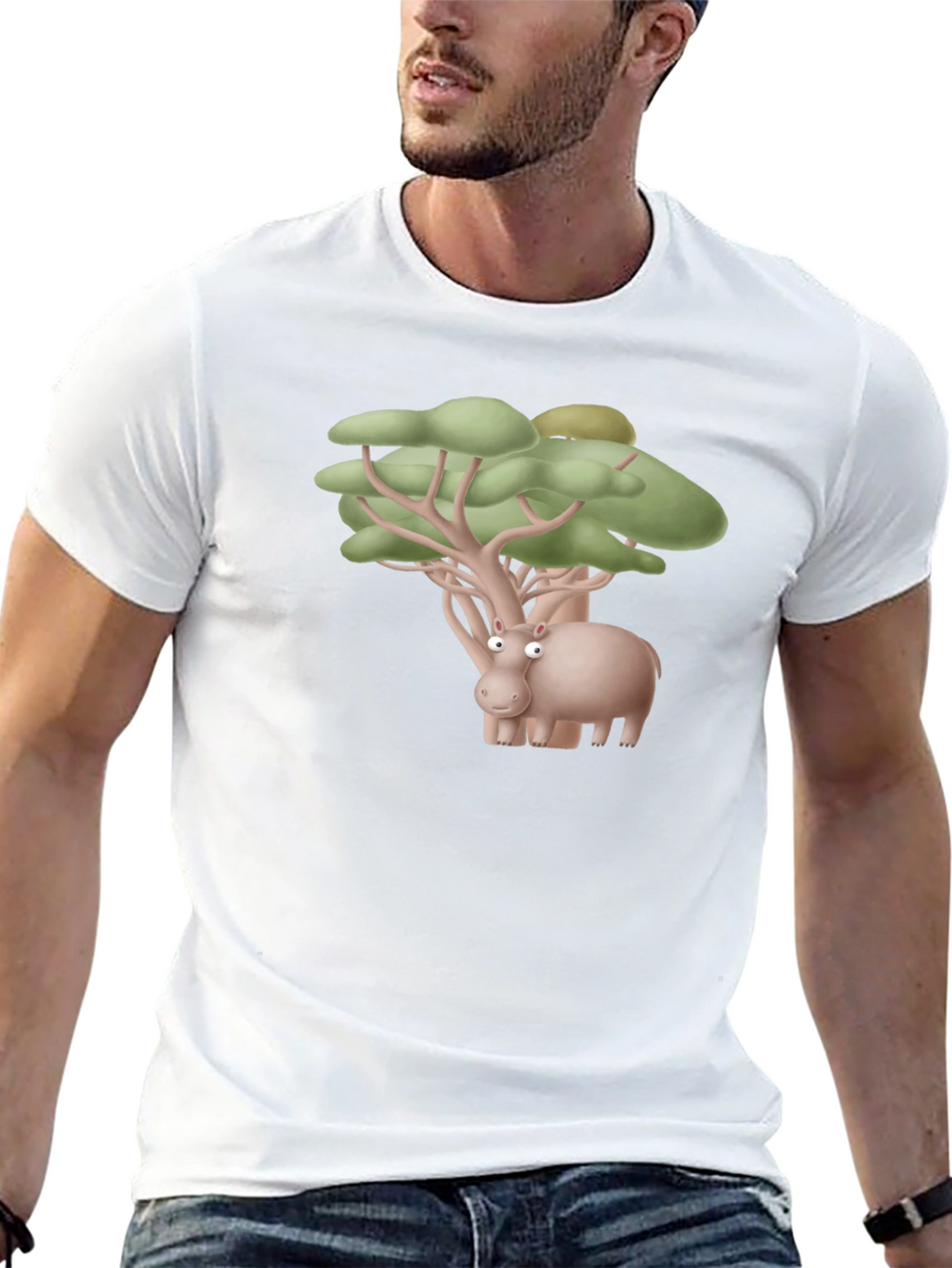 Hippo Tree Humor Tee