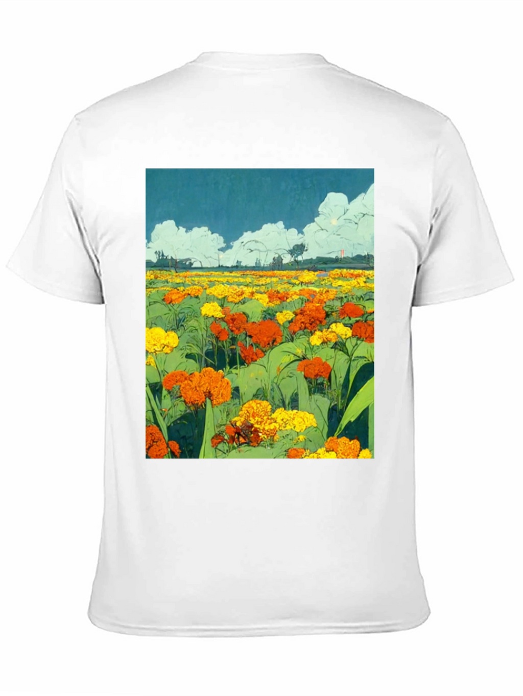 Floral Field Graphic T-Shirt - Black