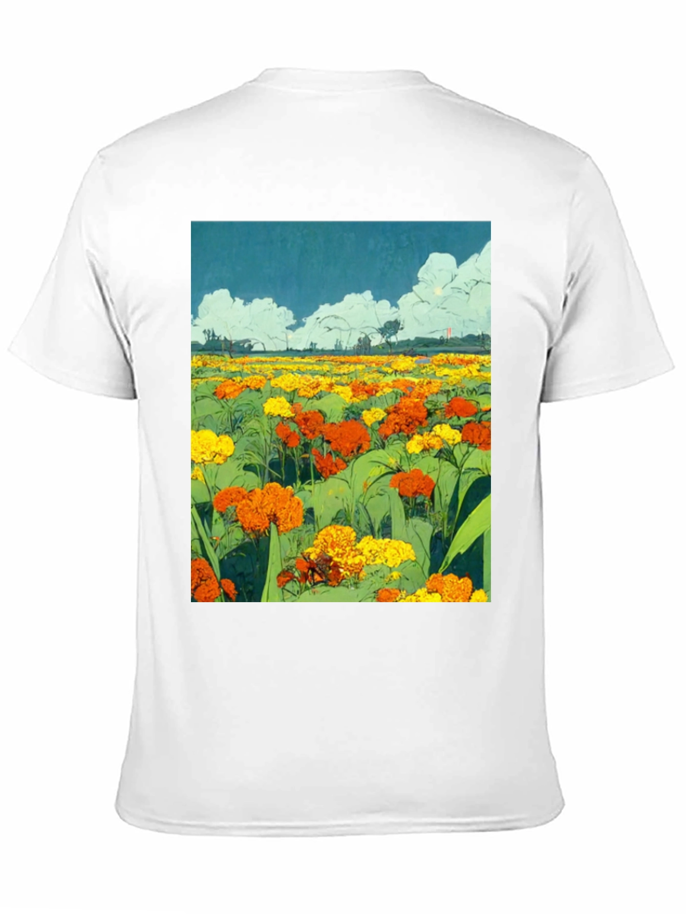 Floral Field Graphic T-Shirt - Black