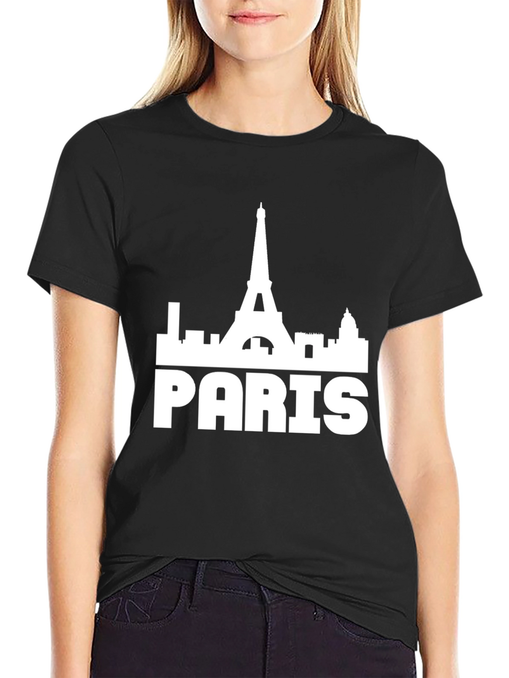 Paris Skyline Graphic Tee - Mens Black T-Shirt