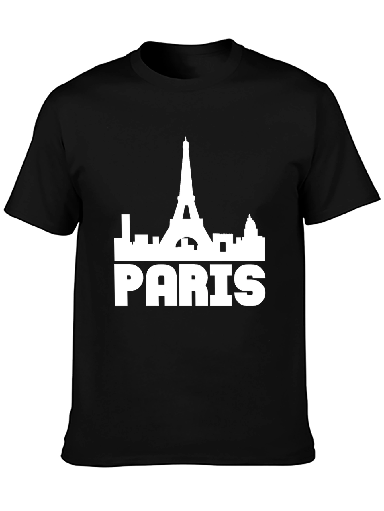Paris Skyline Graphic Tee - Mens Black T-Shirt
