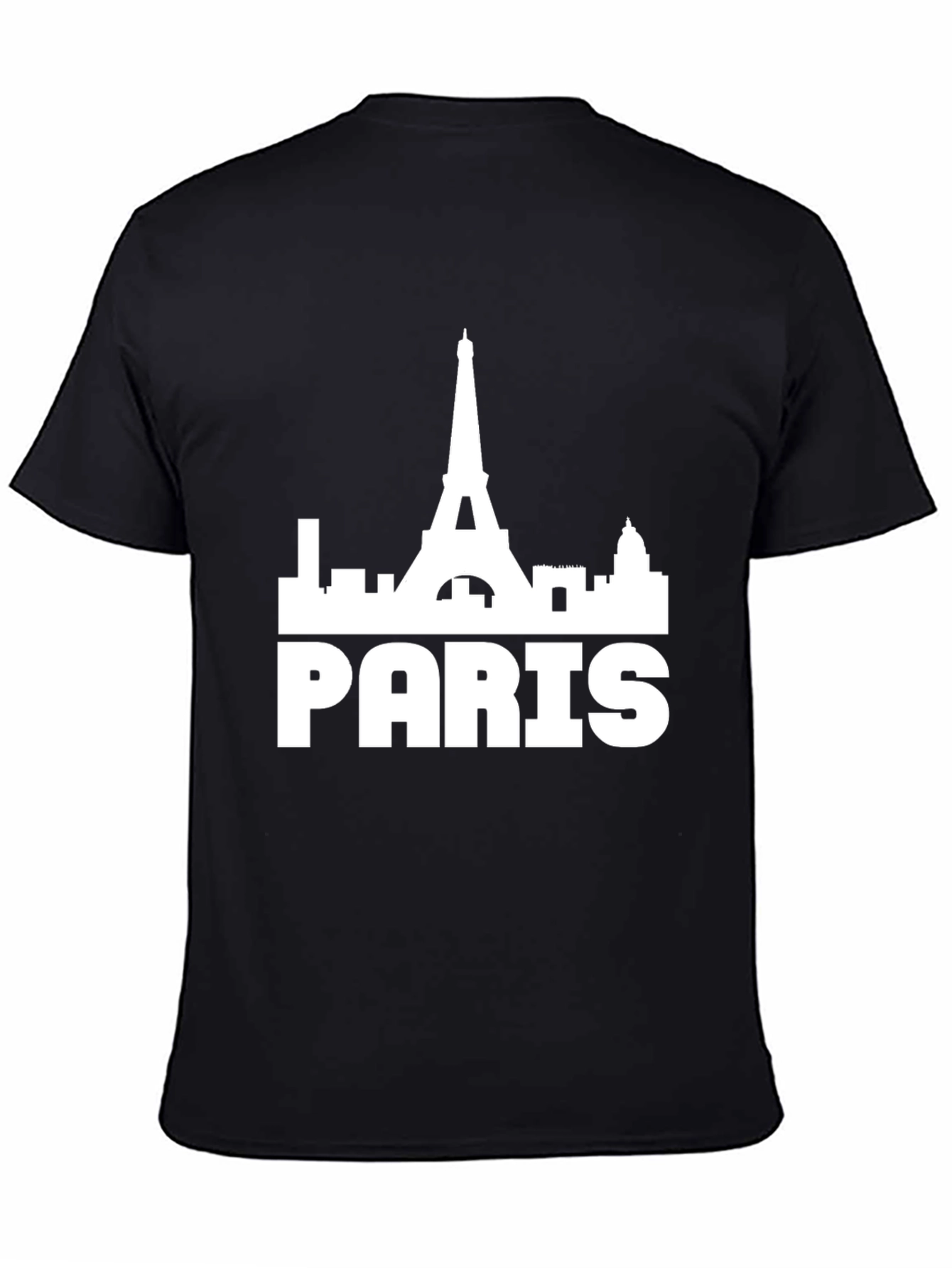 Paris Skyline Graphic Tee - Mens Black T-Shirt