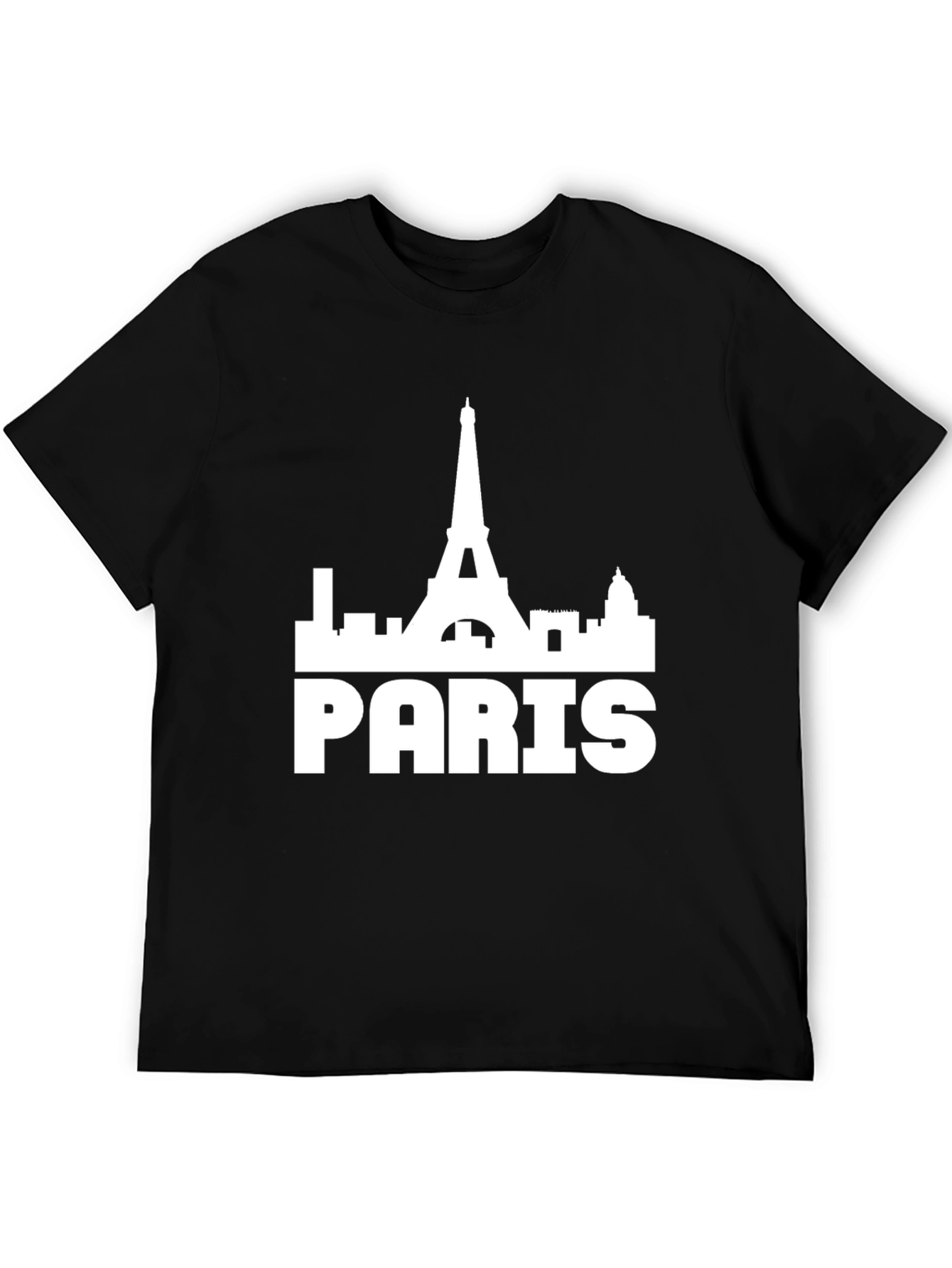Paris Skyline Graphic Tee - Mens Black T-Shirt