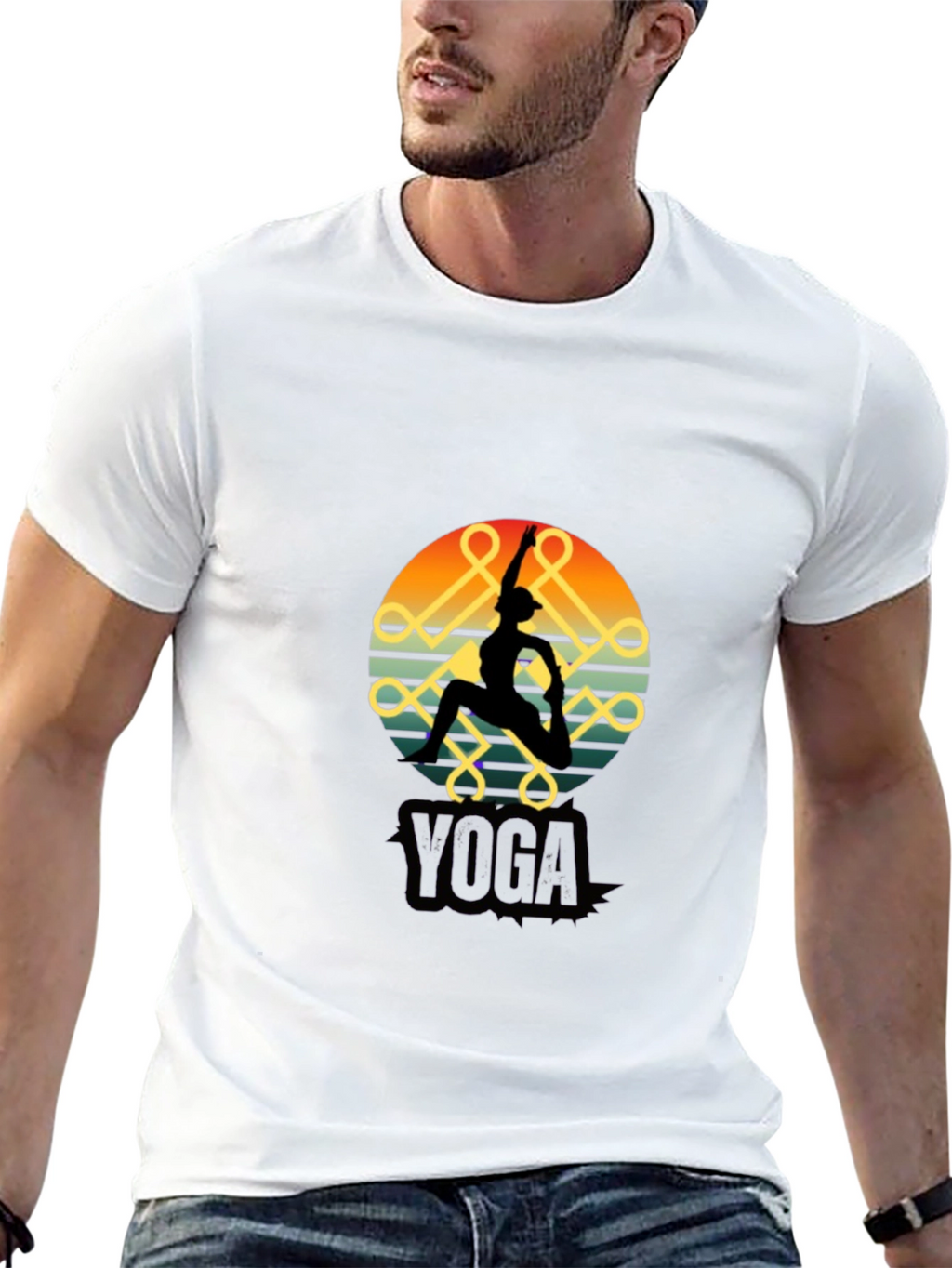 Yoga Silhouette Black T-Shirt