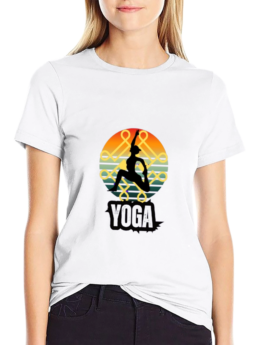 Yoga Silhouette Black T-Shirt