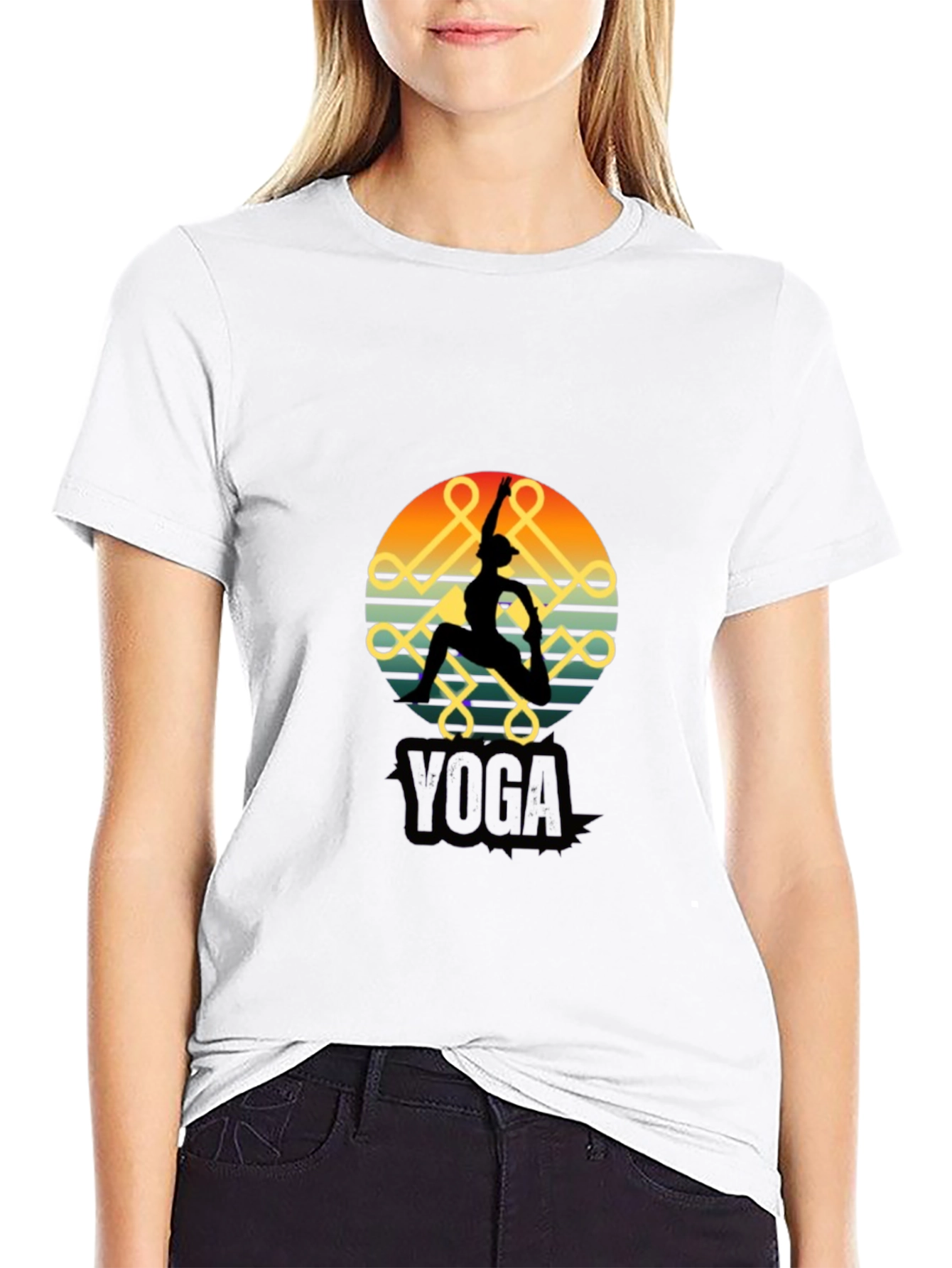 Yoga Silhouette Black T-Shirt