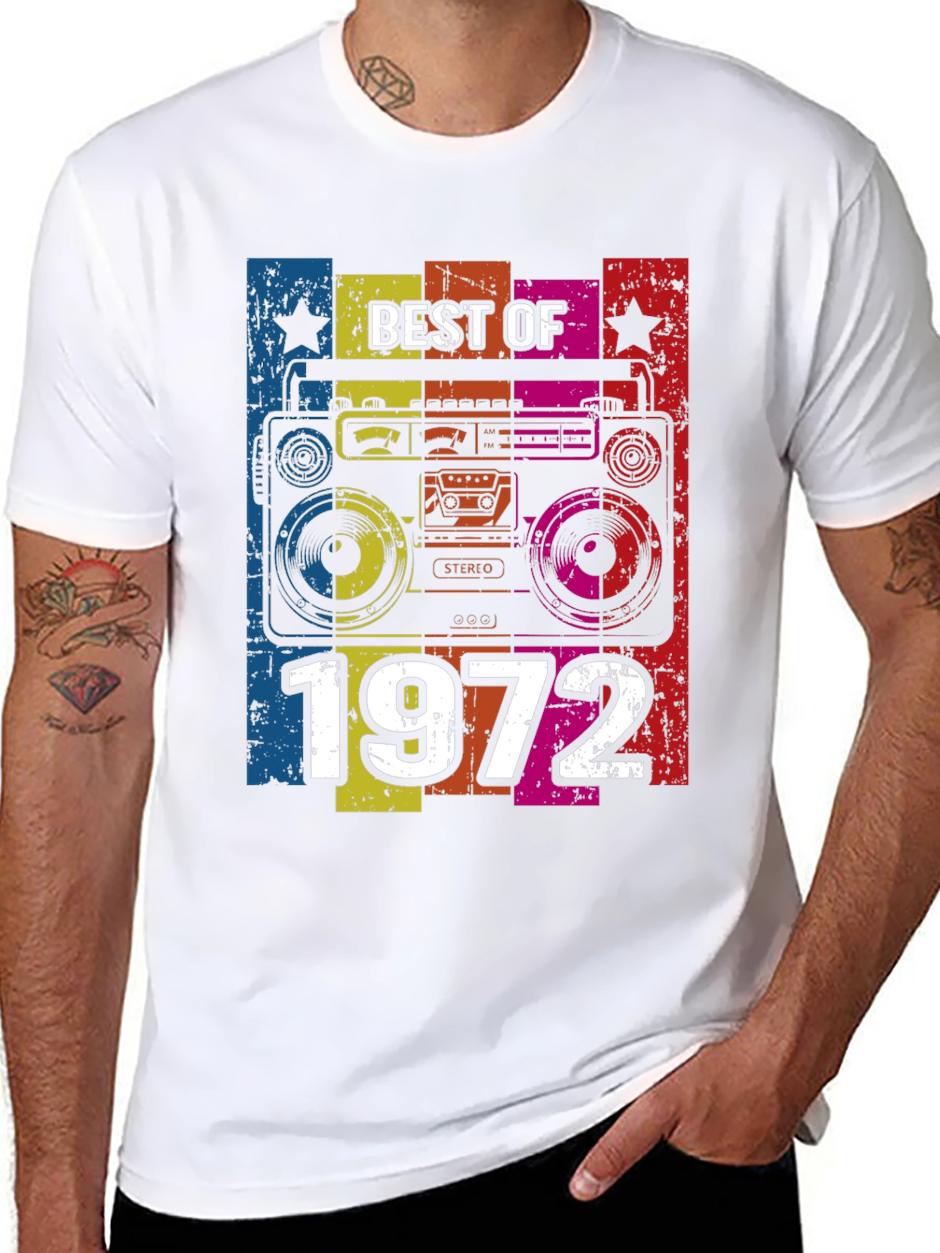 Best of 1972 Retro Boombox Graphic T-Shirt