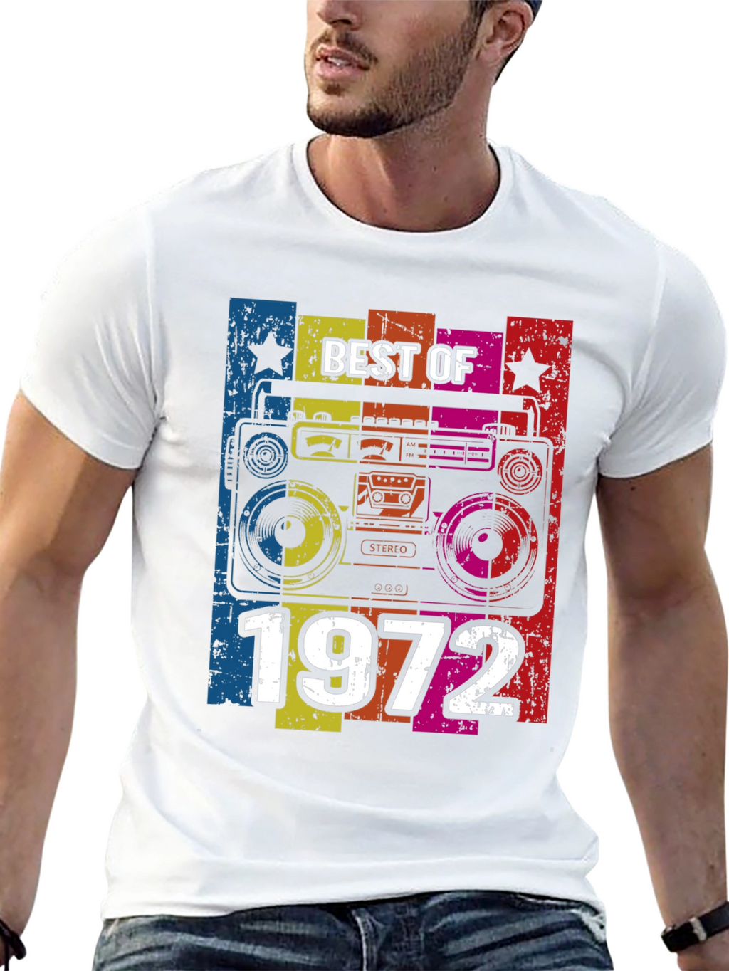 Best of 1972 Retro Boombox Graphic T-Shirt