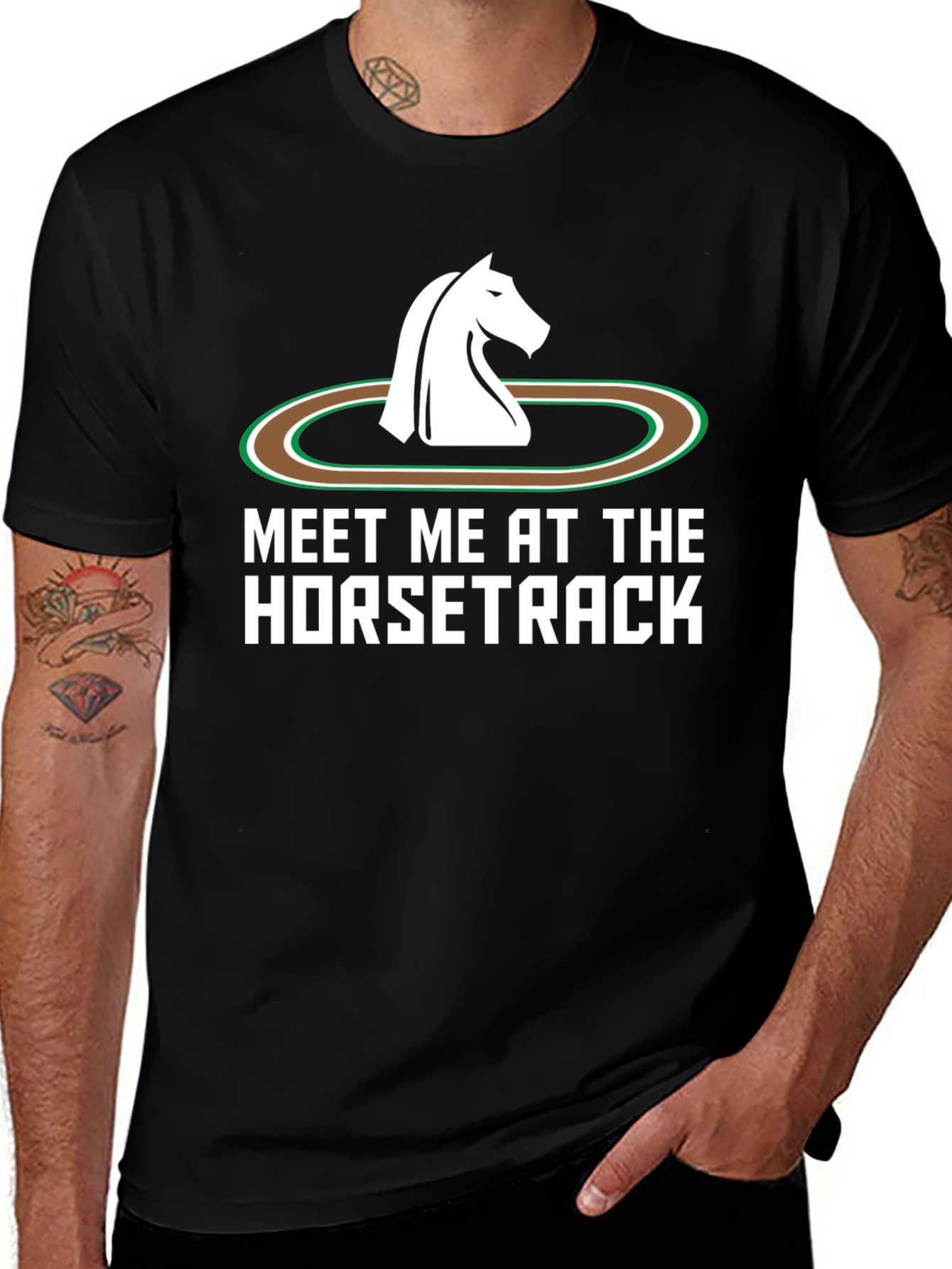 Meet Me at the Horsetrack Black T-Shirt