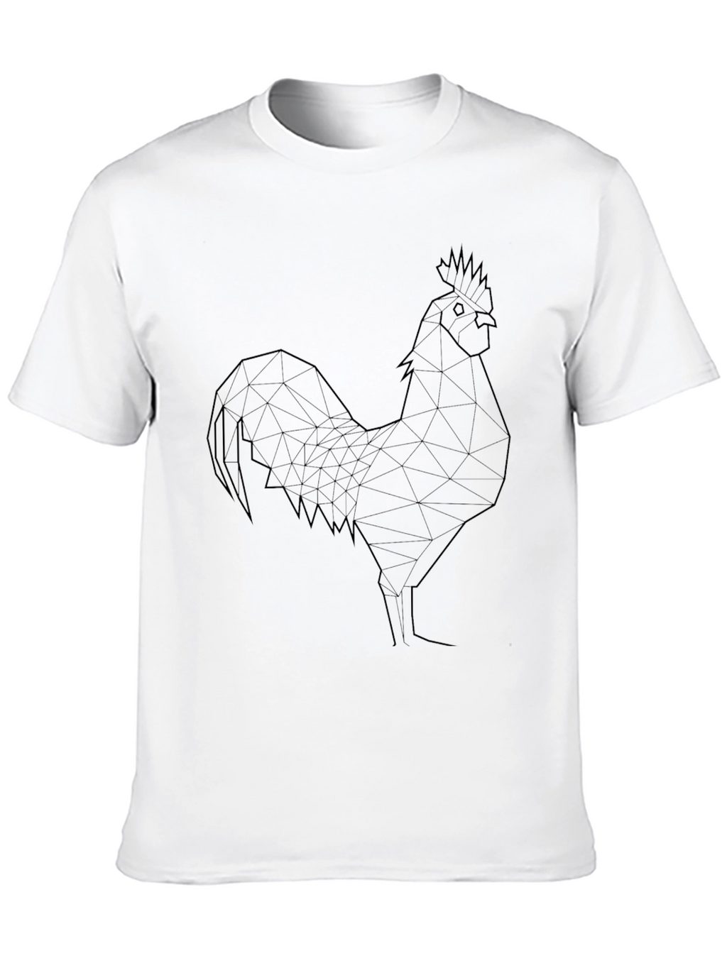 Geometric Rooster Tee - Stylish Black T-Shirt