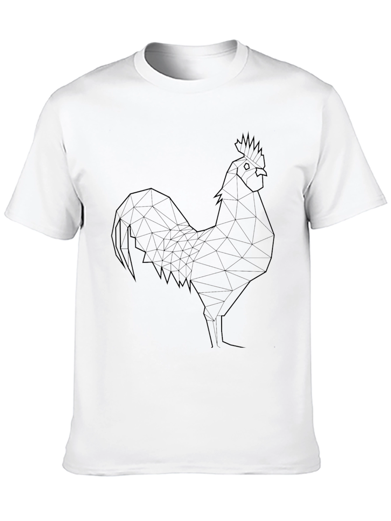 Geometric Rooster Tee - Stylish Black T-Shirt