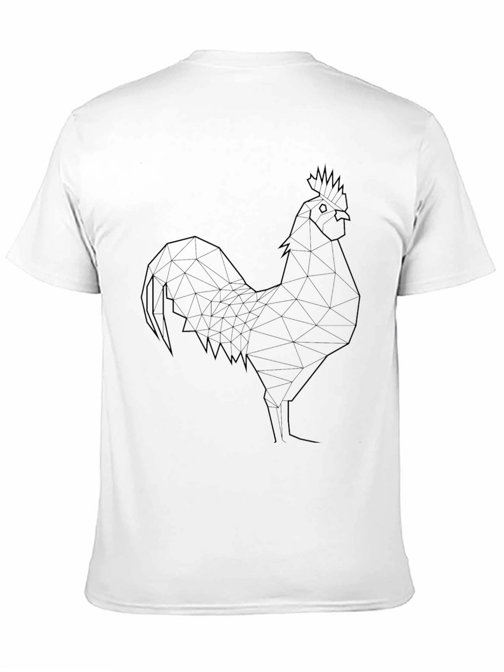 Geometric Rooster Tee - Stylish Black T-Shirt