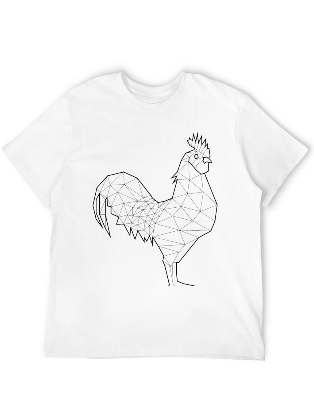 Geometric Rooster Tee - Stylish Black T-Shirt