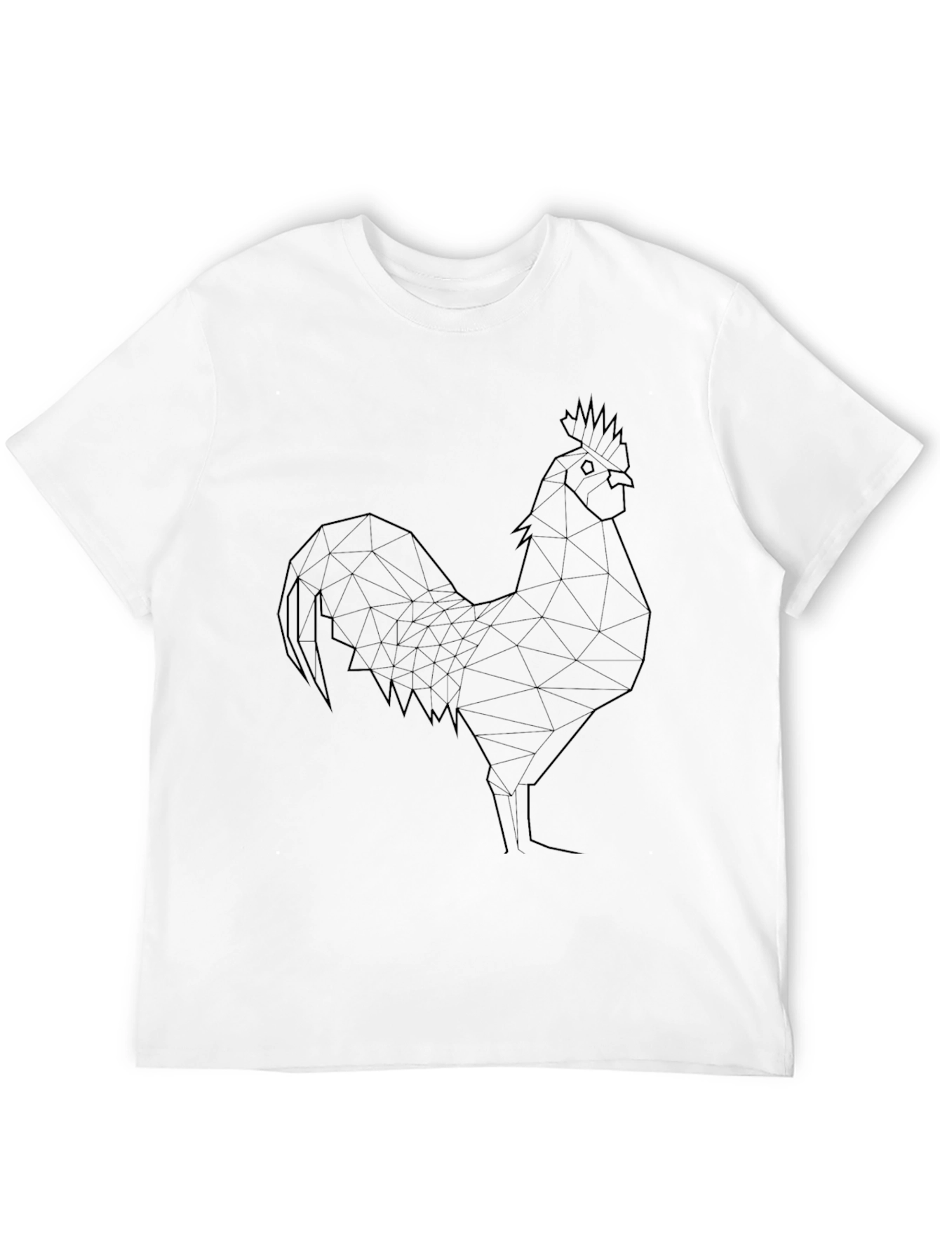 Geometric Rooster Tee - Stylish Black T-Shirt