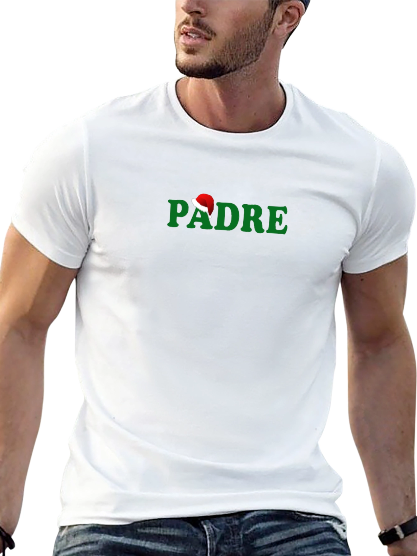 Christmas Padre Santa Hat Graphic T-Shirt