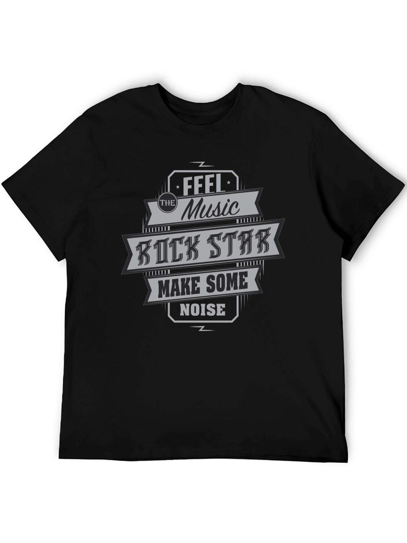 Rock Star Graphic T-Shirt - Feel the Music Make Some Noise