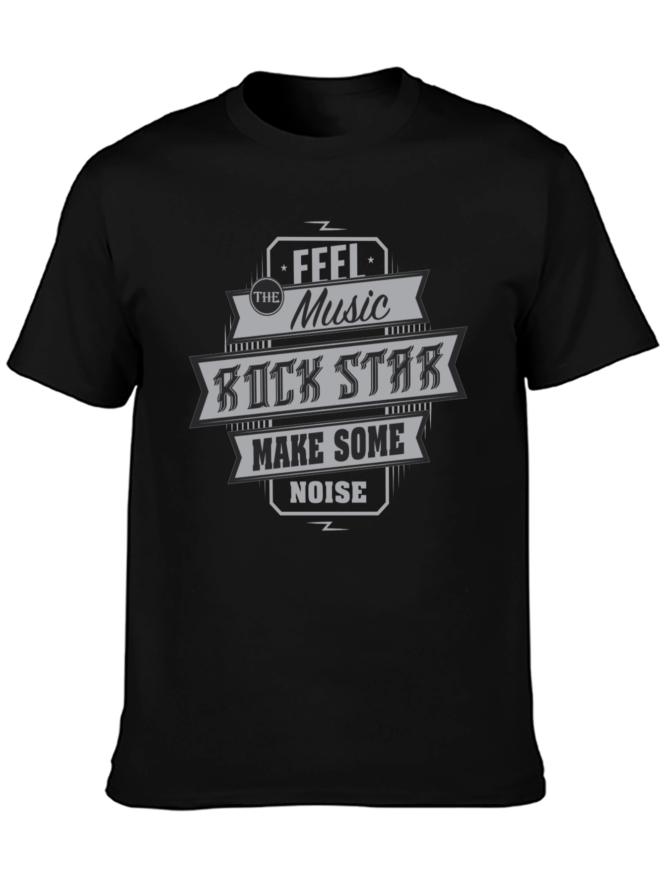 Rock Star Graphic T-Shirt - Feel the Music Make Some Noise