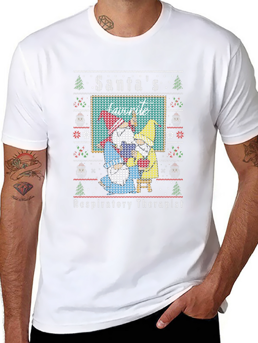Santas Favorite Respiratory Therapist Ugly Sweater T-Shirt