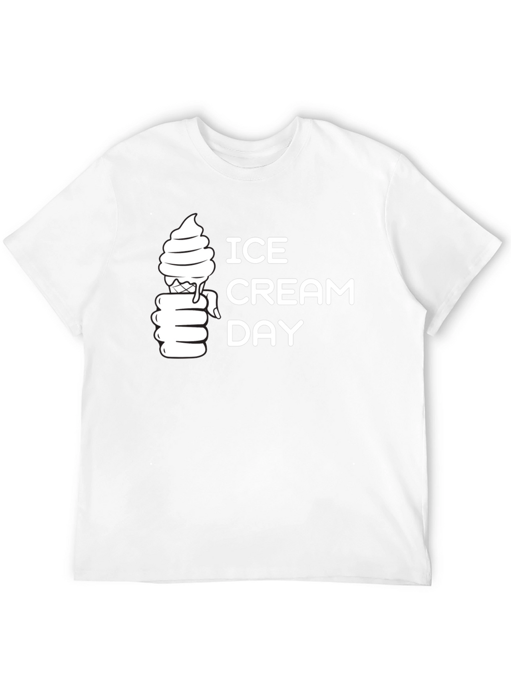 Ice Cream Day Graphic Tee - Black Cotton T-Shirt