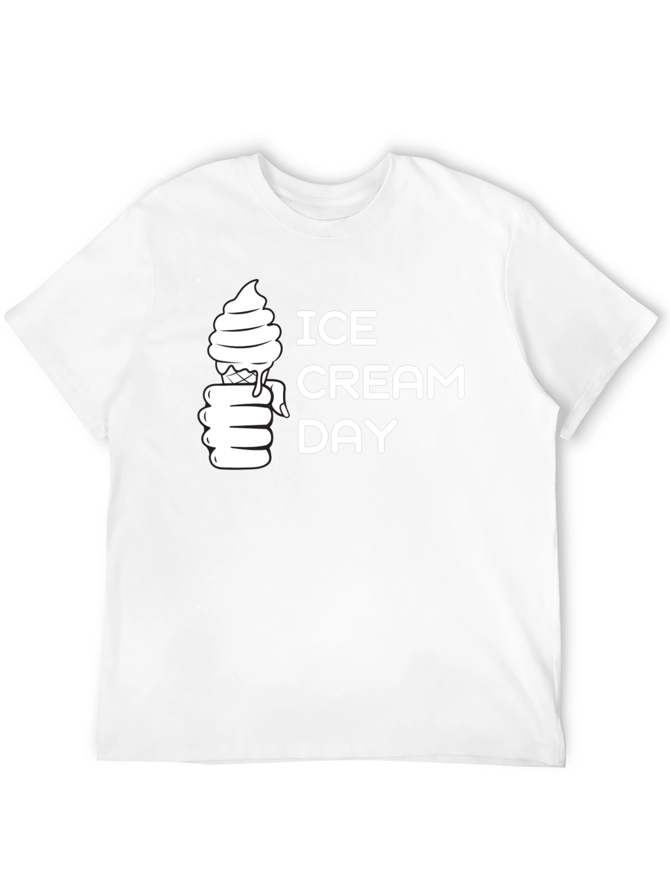 Ice Cream Day Graphic Tee - Black Cotton T-Shirt