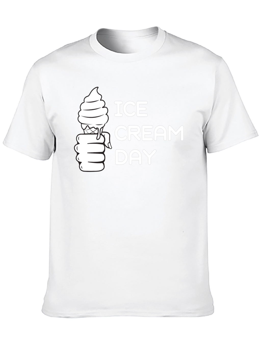 Ice Cream Day Graphic Tee - Black Cotton T-Shirt