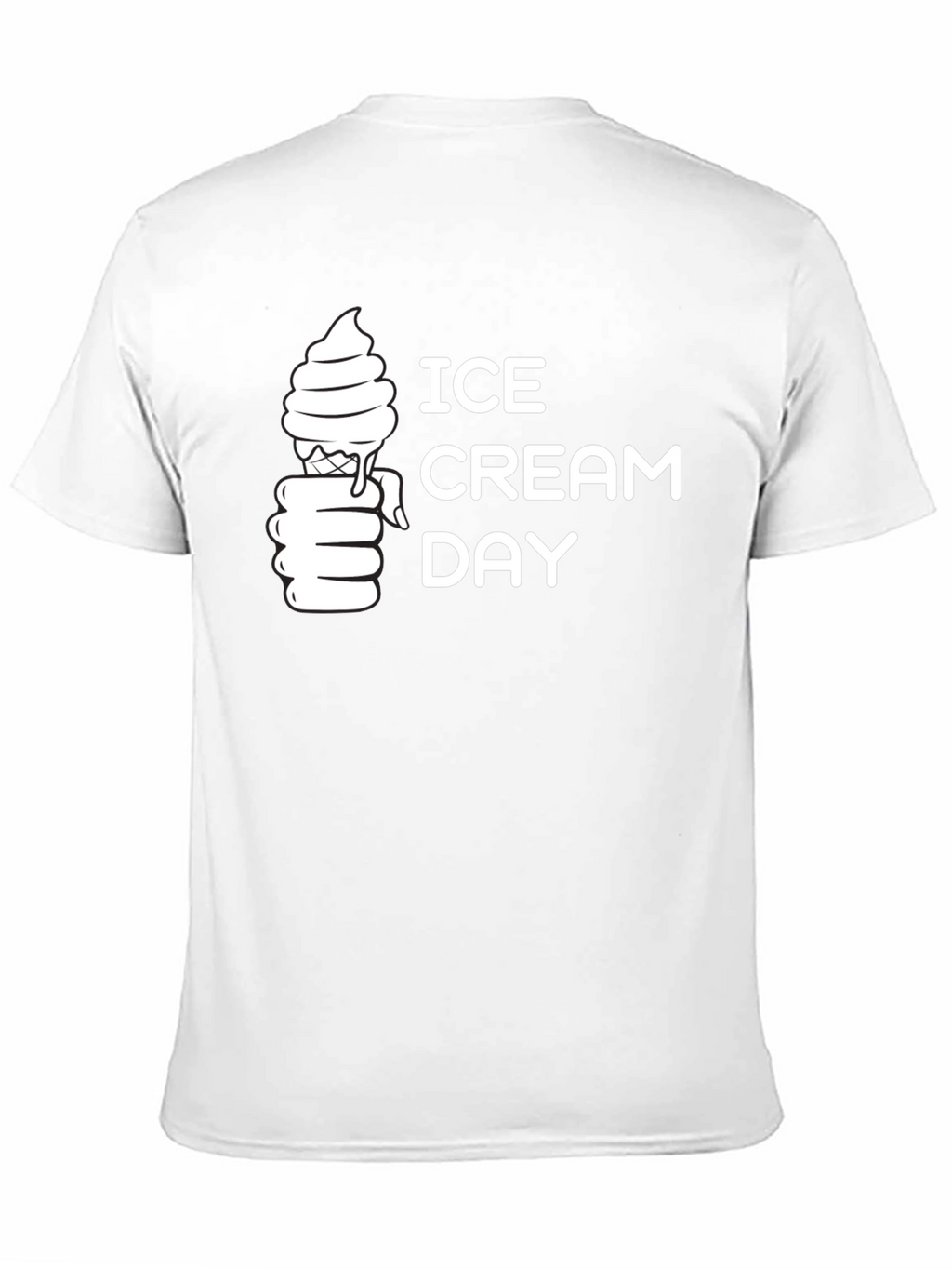 Ice Cream Day Graphic Tee - Black Cotton T-Shirt