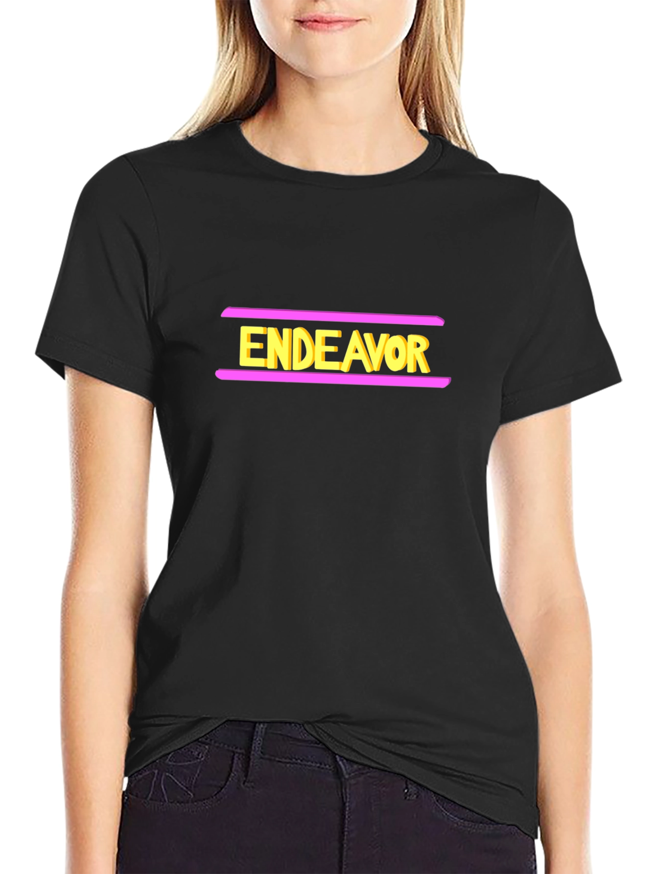 Endeavor Graphic Tee - Black Short Sleeve Cotton Shirt
