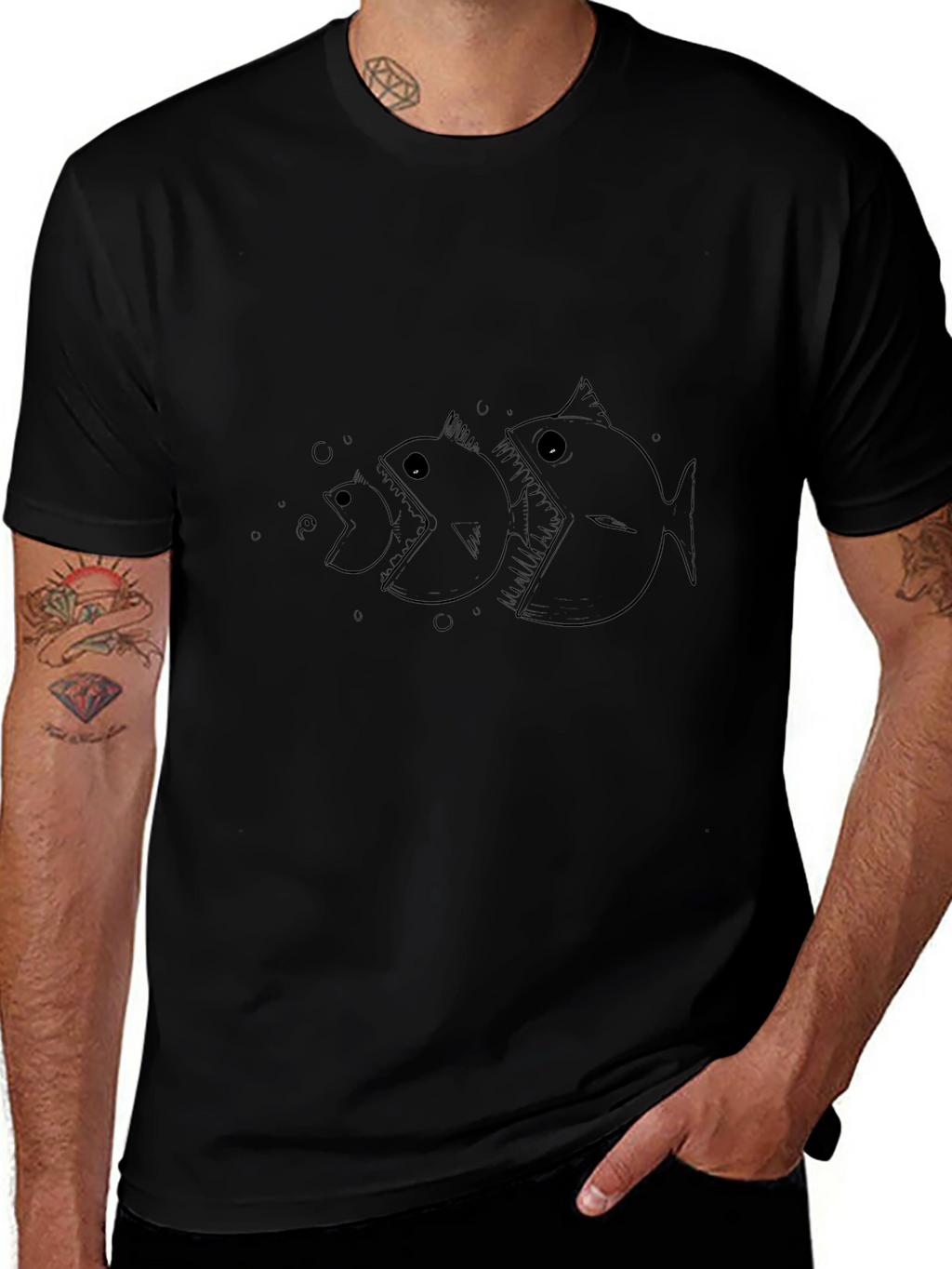 Black Always a Bigger Fish Graphic Tee