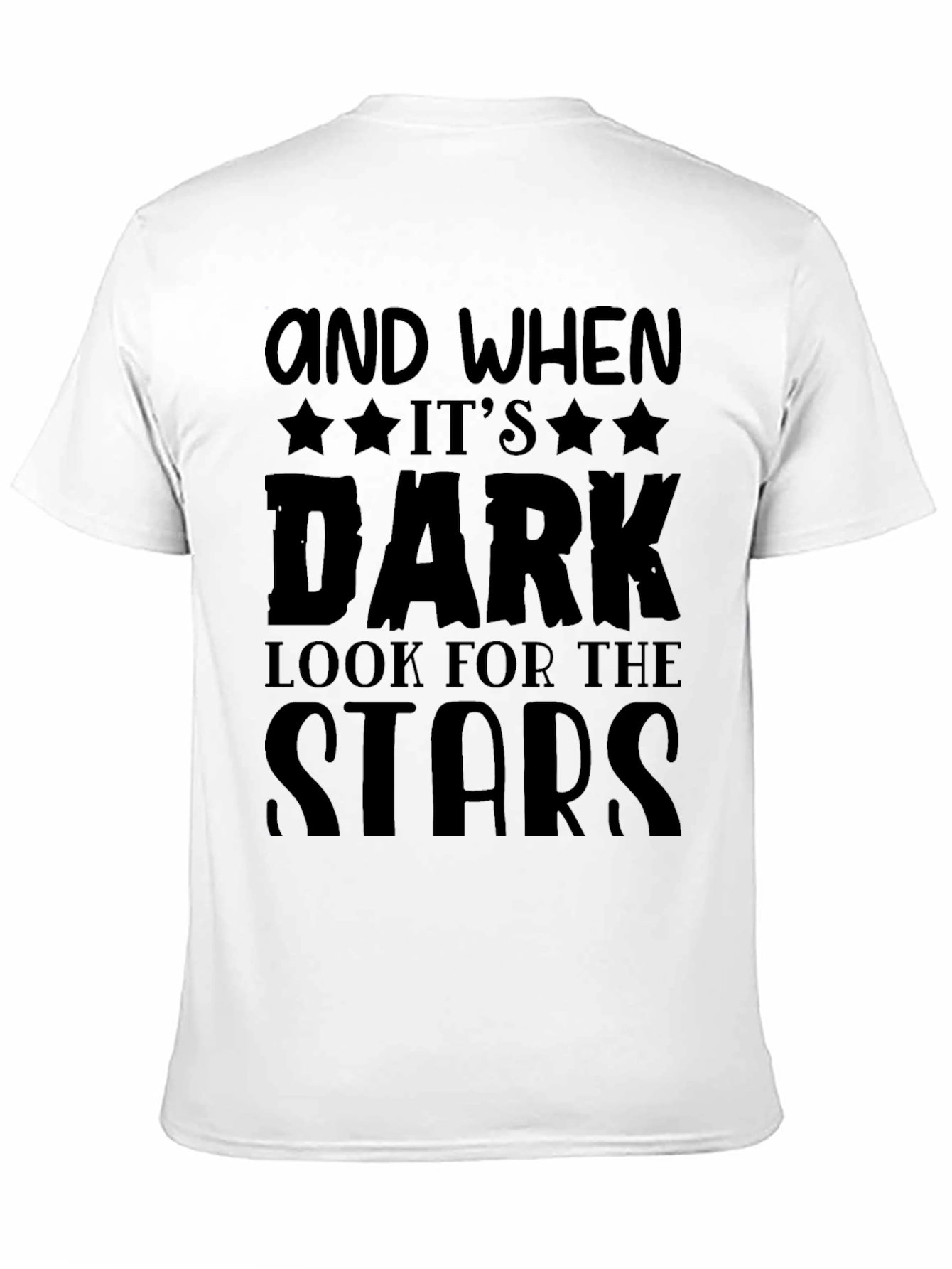 Inspirational Look for the Stars Black T-Shirt