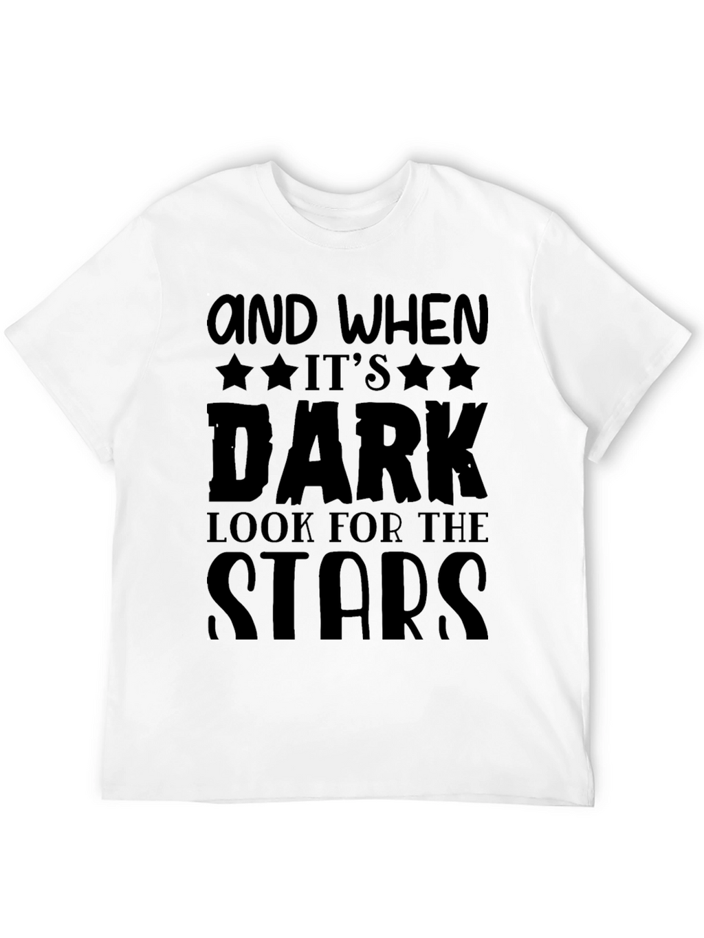 Inspirational Look for the Stars Black T-Shirt