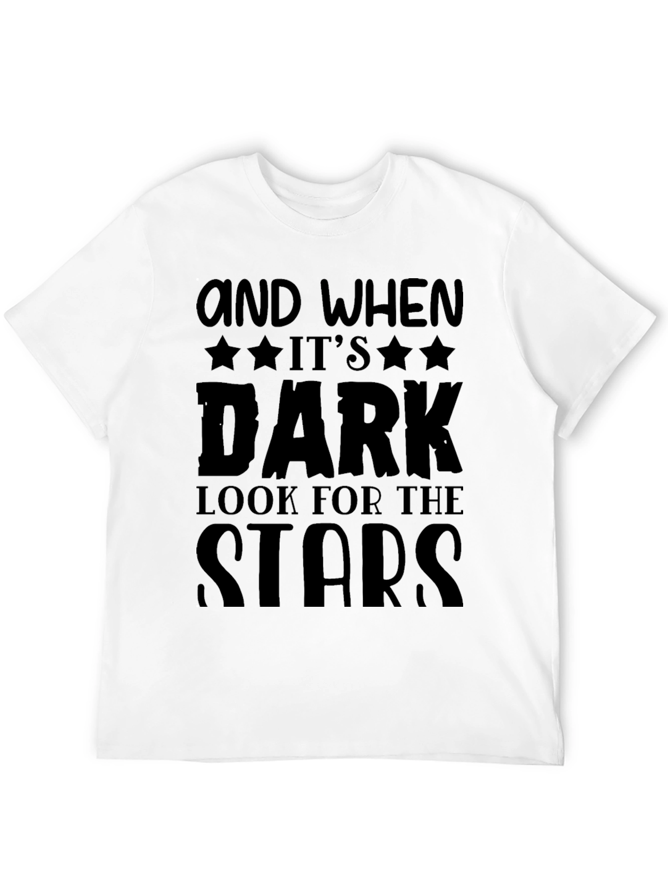 Inspirational Look for the Stars Black T-Shirt