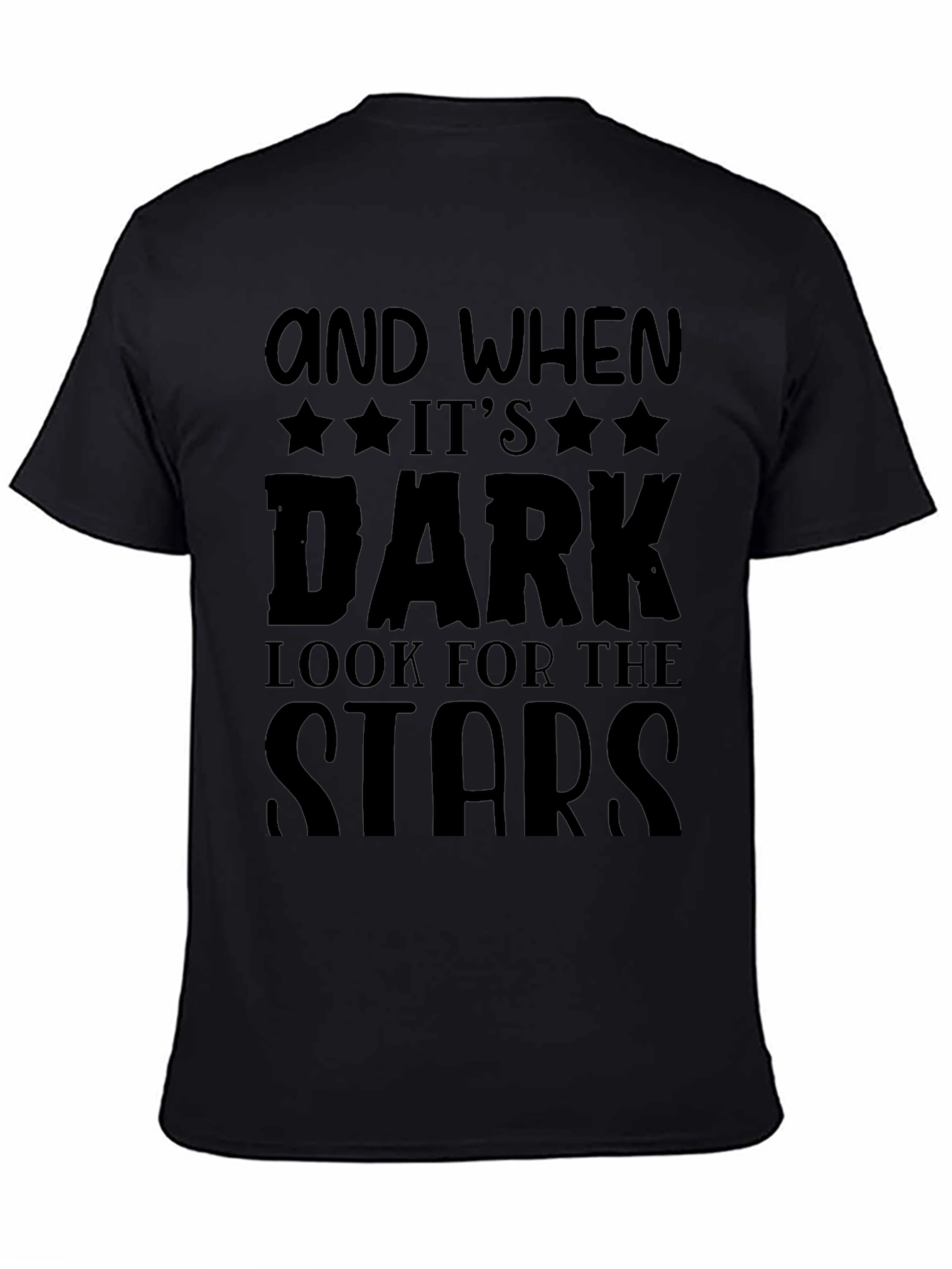 Inspirational Look for the Stars Black T-Shirt