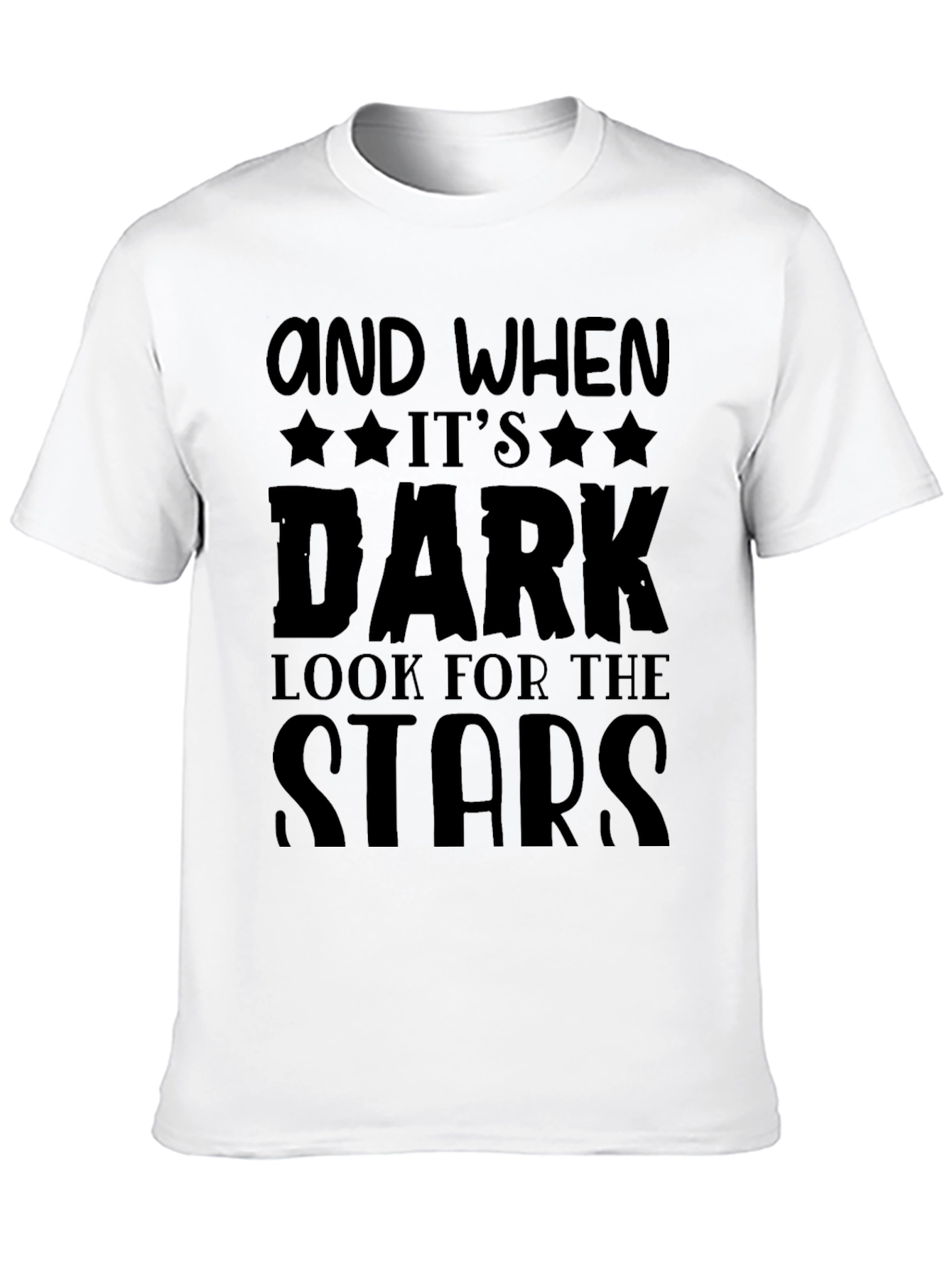 Inspirational Look for the Stars Black T-Shirt