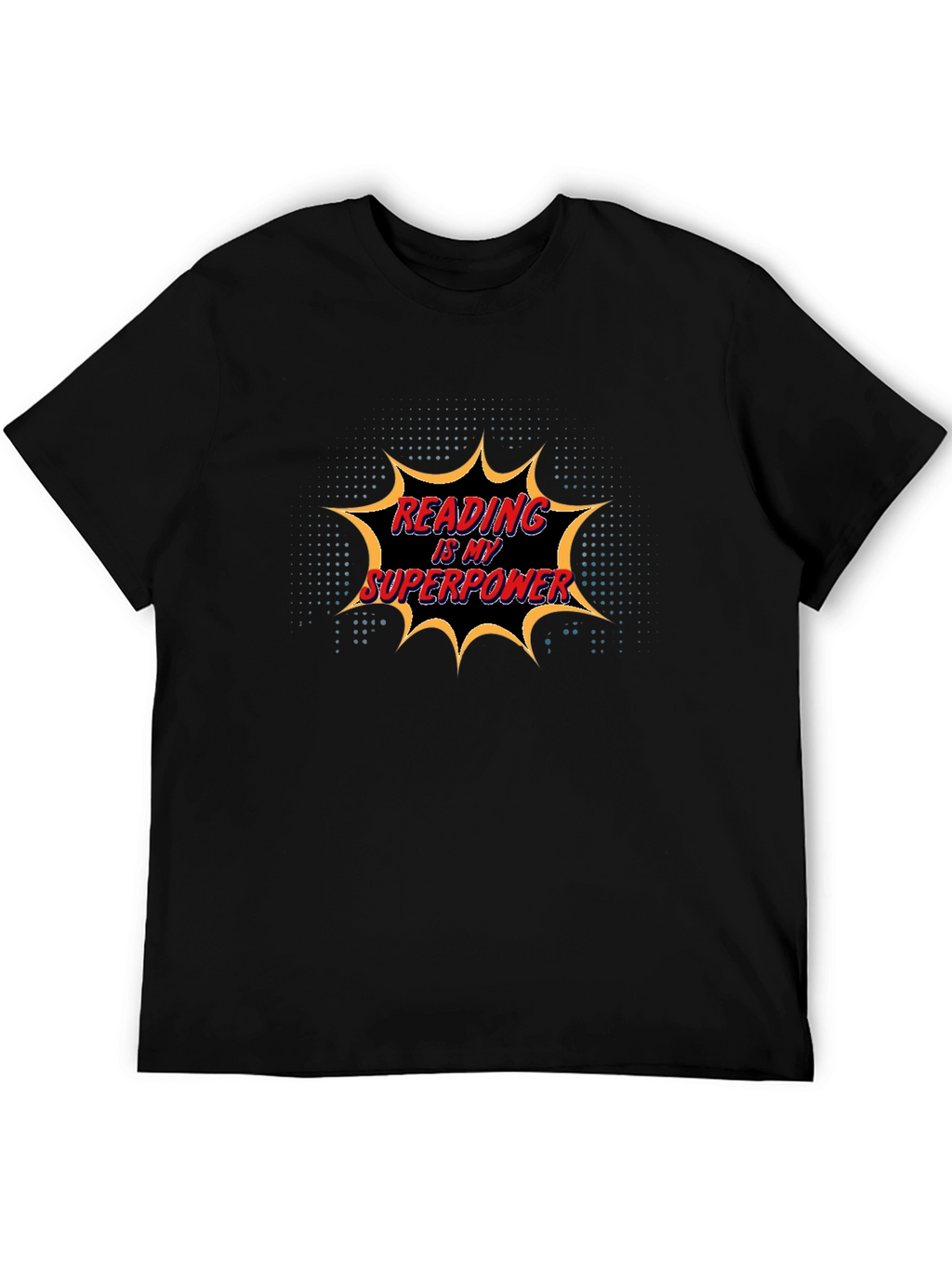 Reading is My Superpower Black Graphic Tee