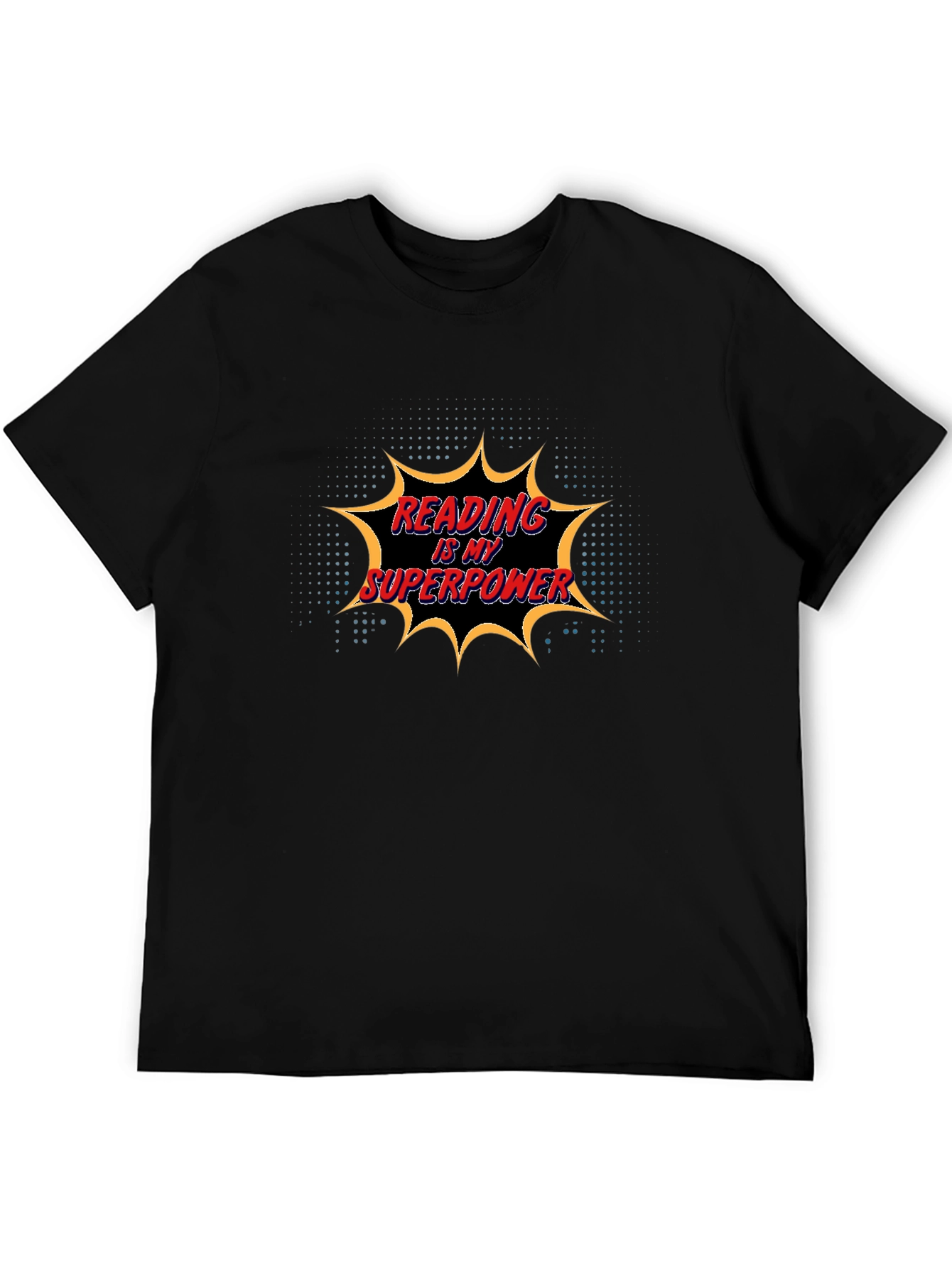 Reading is My Superpower Black Graphic Tee