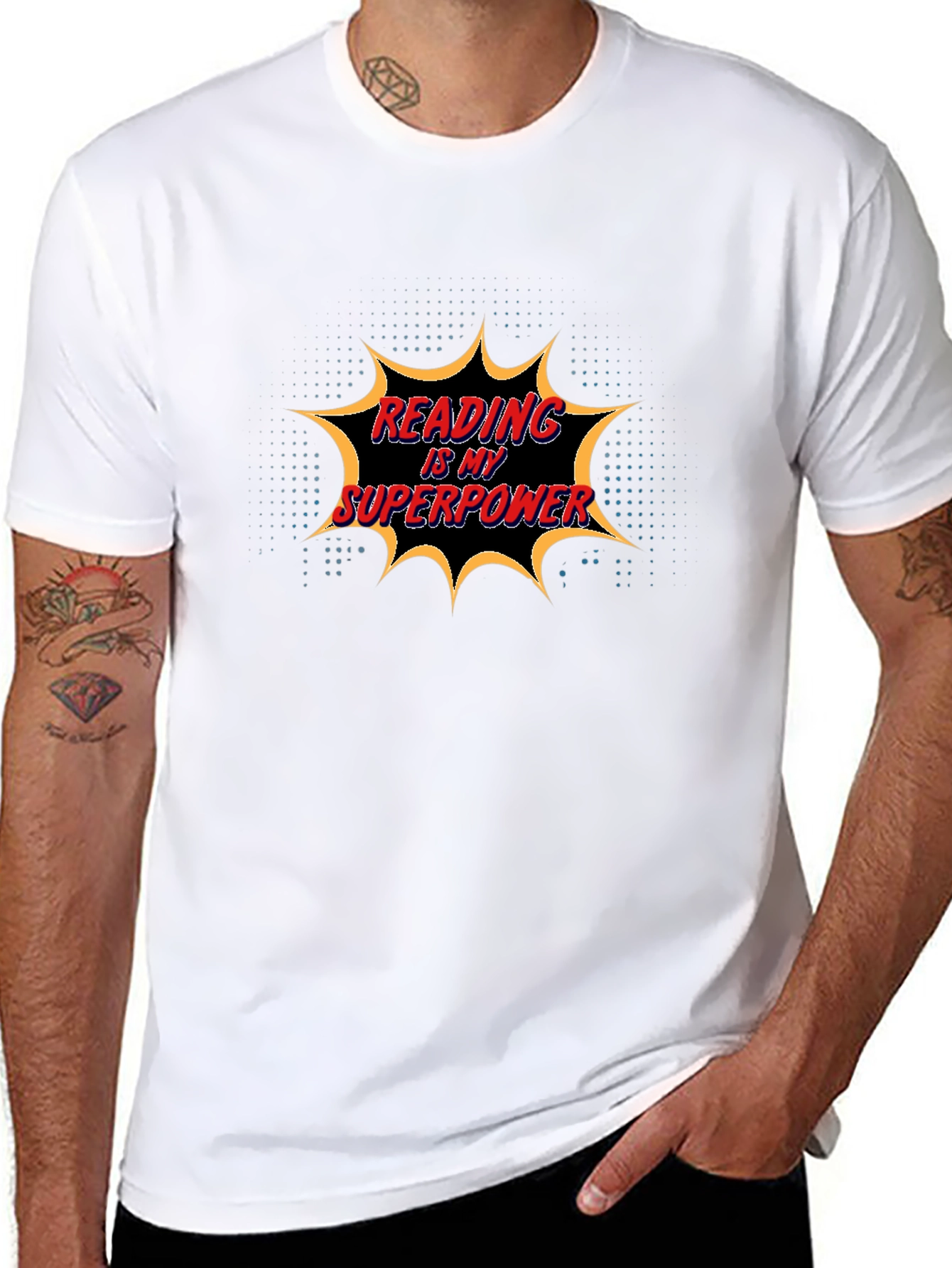 Reading is My Superpower Black Graphic Tee