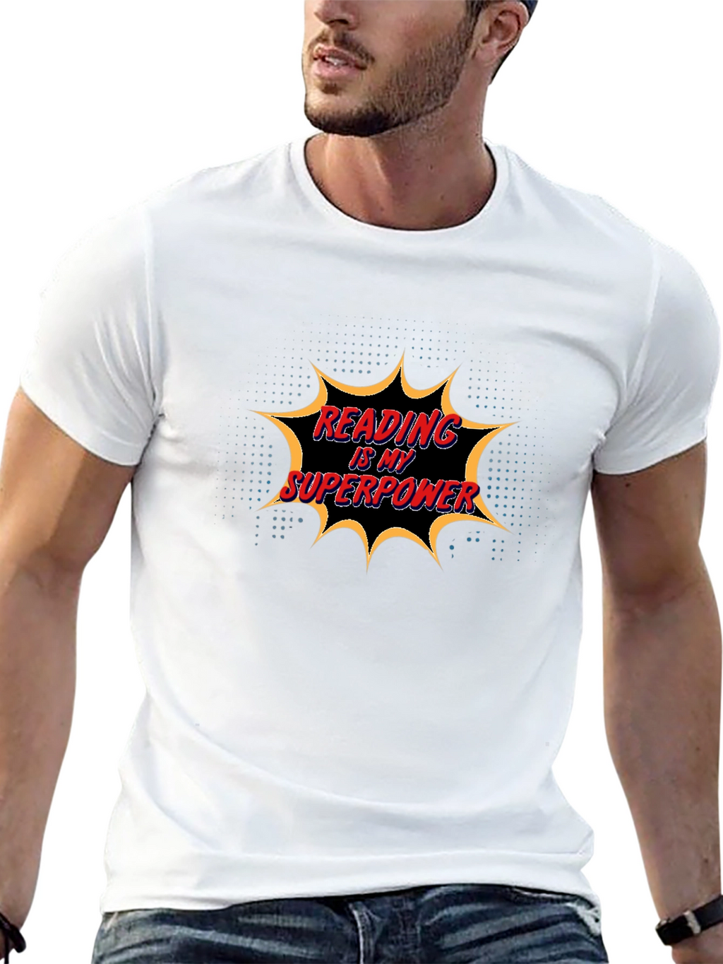 Reading is My Superpower Black Graphic Tee