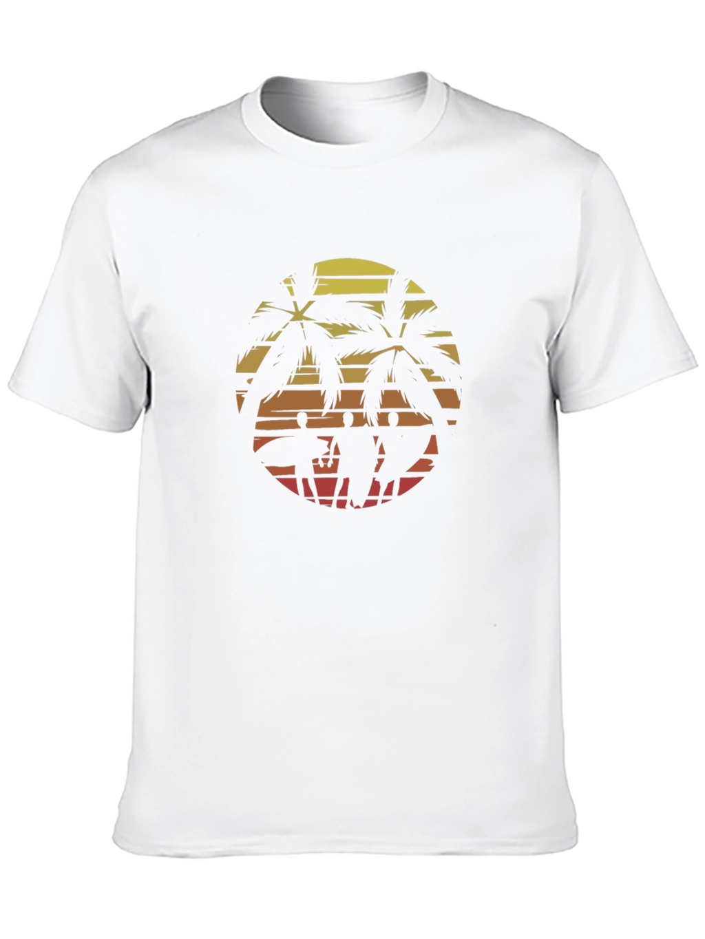 Retro Sunset Surfer Crew Graphic Tee