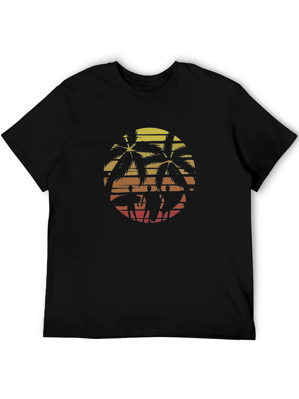 Retro Sunset Surfer Crew Graphic Tee