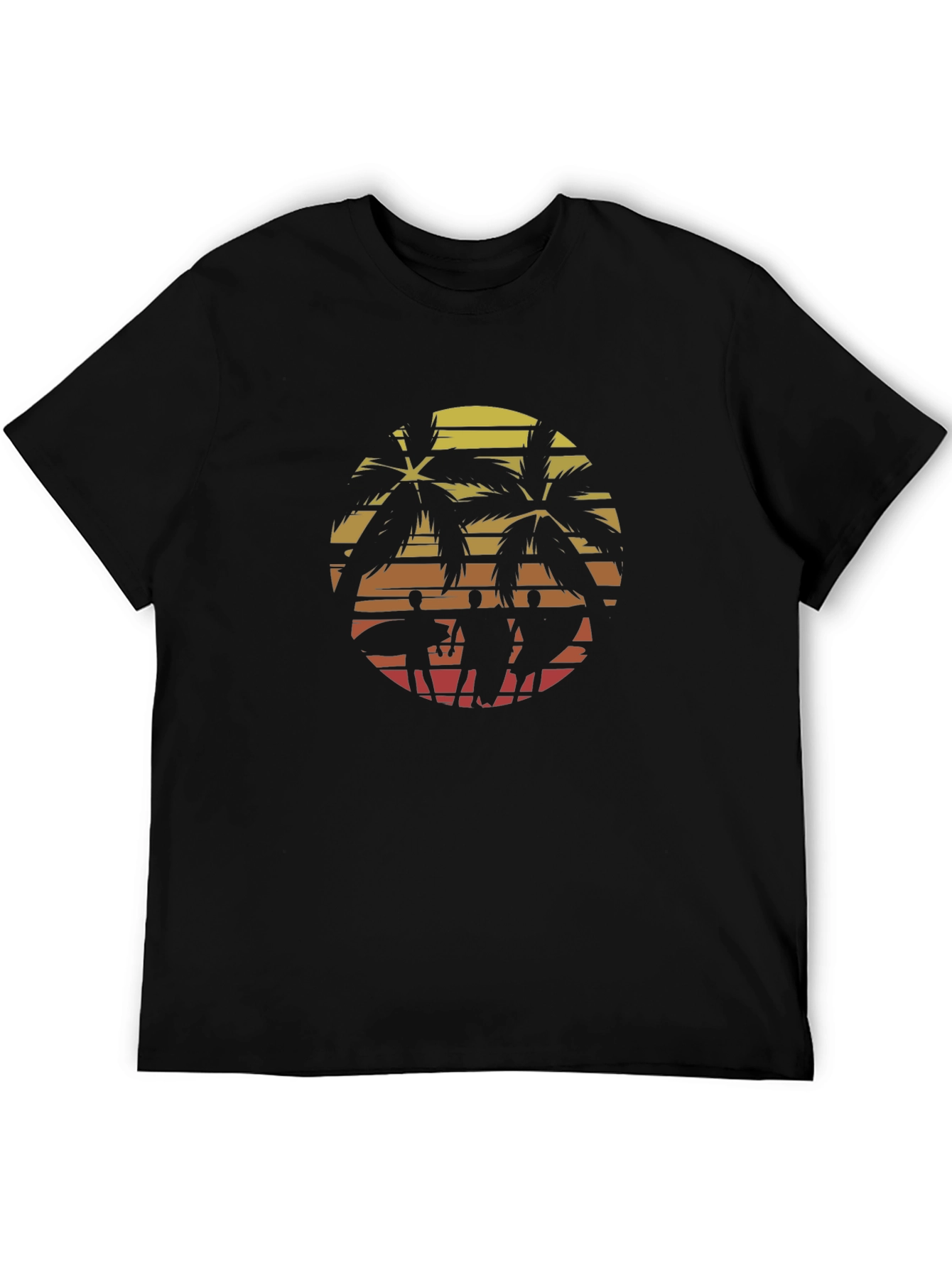 Retro Sunset Surfer Crew Graphic Tee