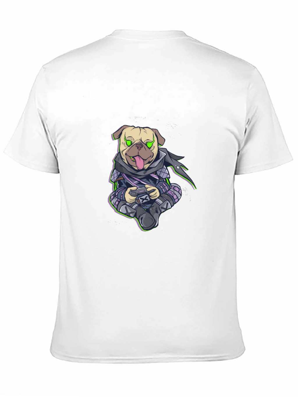 Gamer Pug Graphic T-Shirt - Black