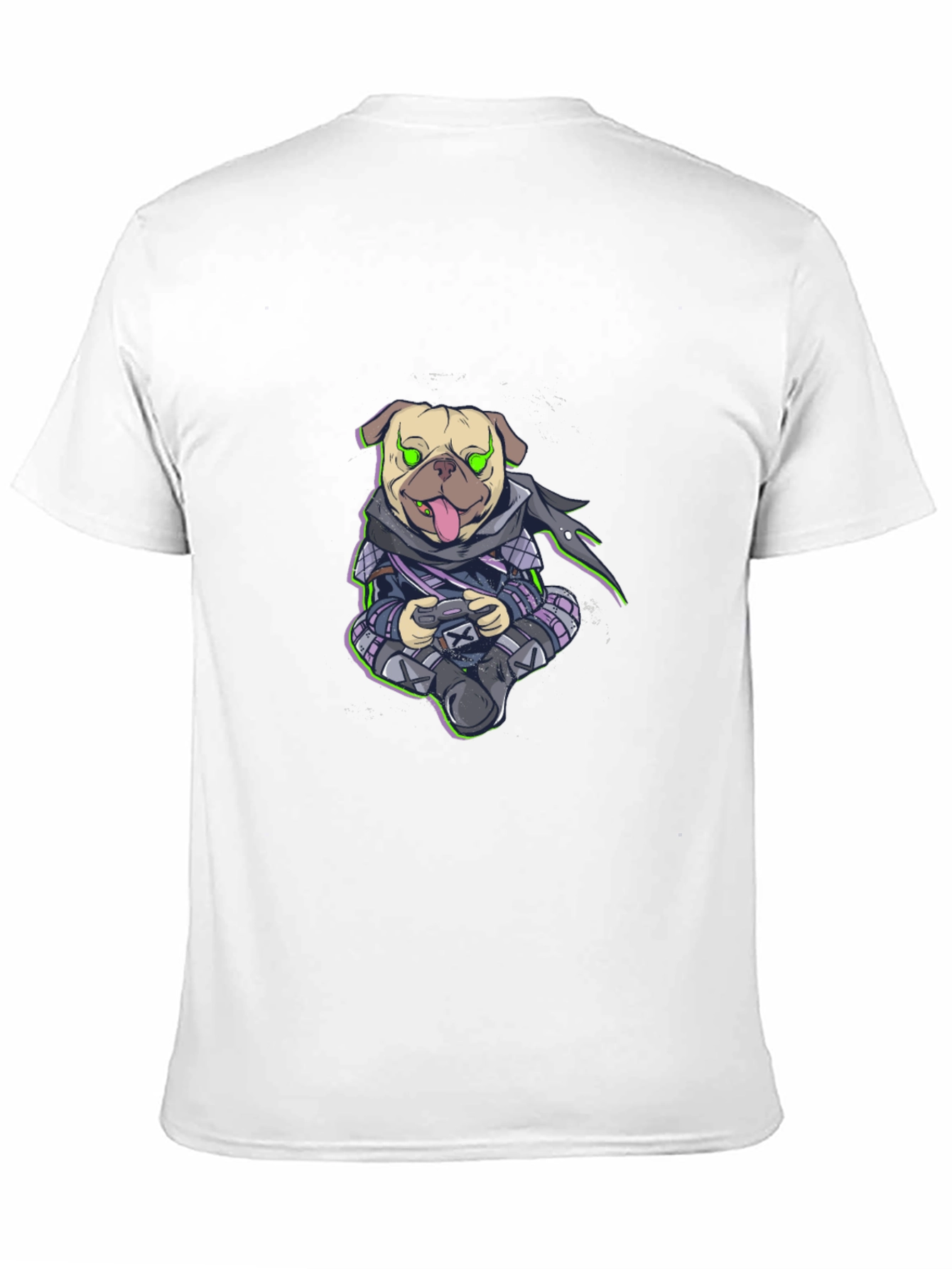 Gamer Pug Graphic T-Shirt - Black