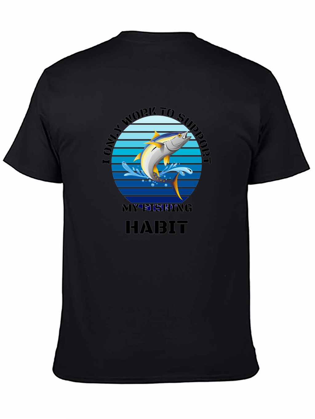 Fishing Habit Graphic T-Shirt - Mens Black Tee