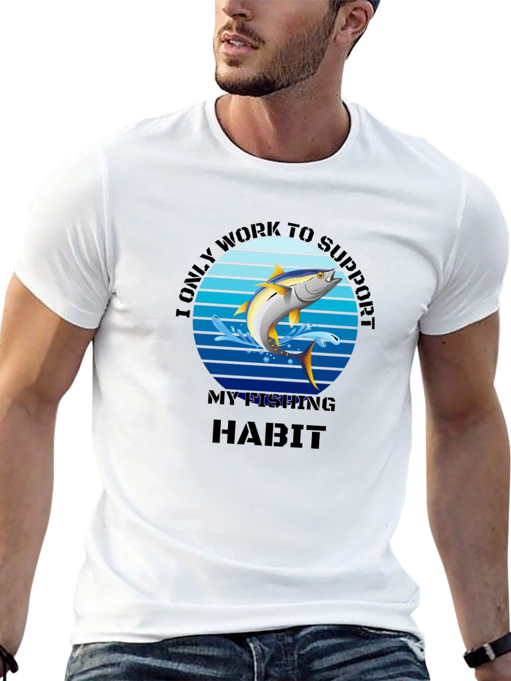 Fishing Habit Graphic T-Shirt - Mens Black Tee