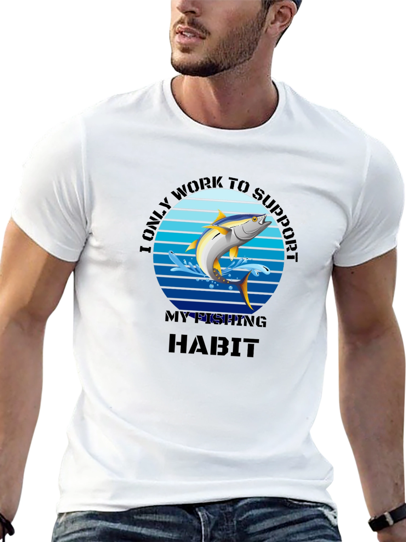 Fishing Habit Graphic T-Shirt - Mens Black Tee